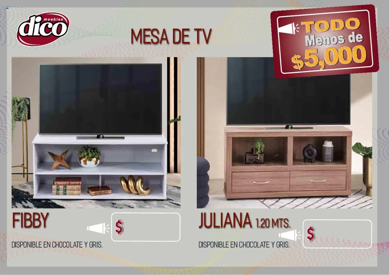 Nuevas ofertas de Muebles Dico válidas en toda la República Mexicana desde el 12.02.2025. ¡Encuentra las mejores ofertas en Muebles Dico catálogo Todo Menos! | Página: 50 | Productos: Chocolate, Mesa de TV, Mesa