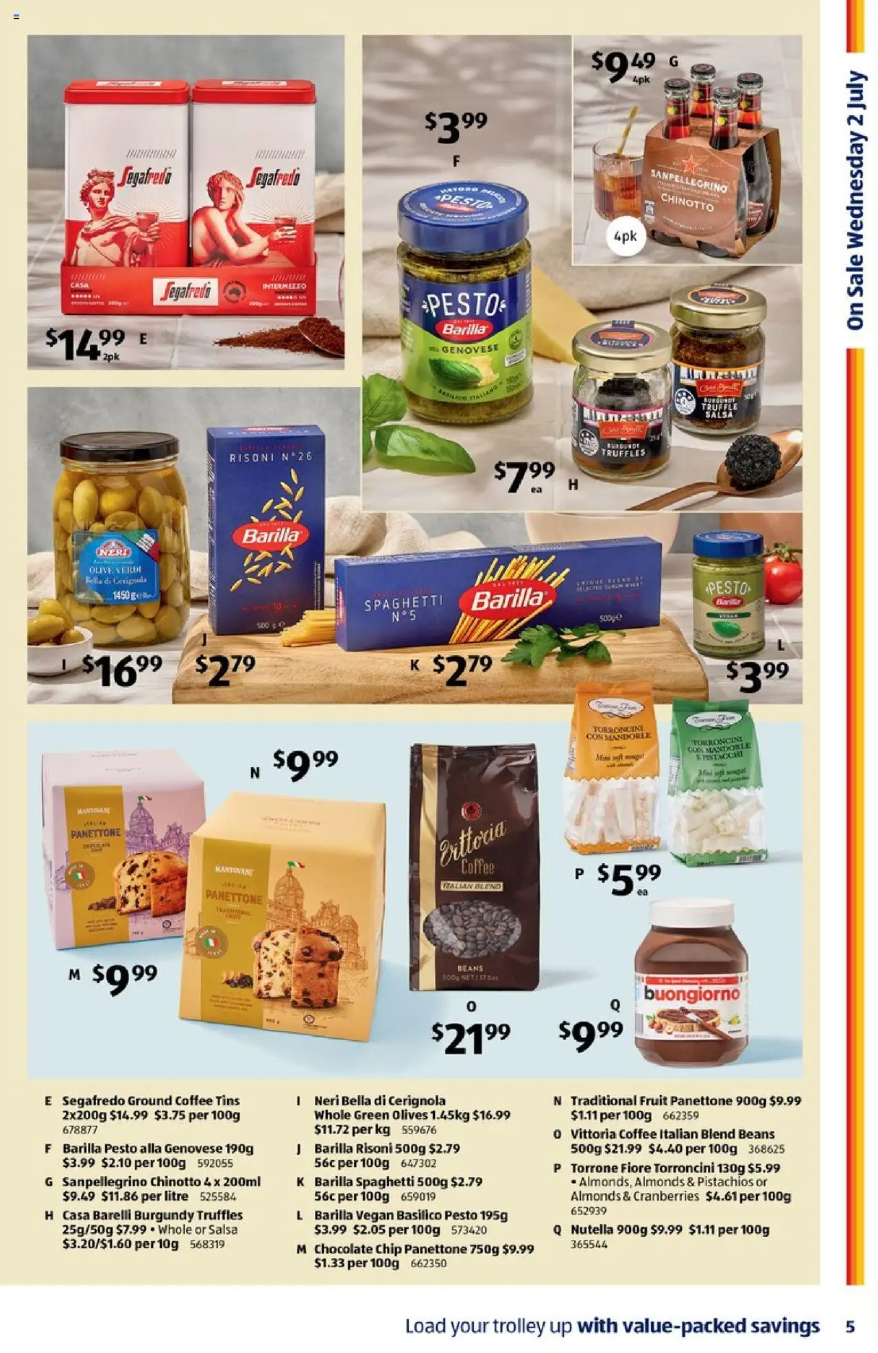 Aldi catalogue - valid from 02.07.2025 | Page: 5 | Products: Almonds, Coffee, Nutella, Salsa