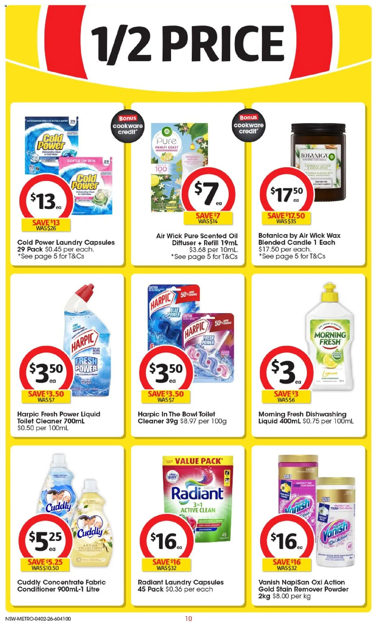 Coles catalogue - valid from 04.02.2026 | Page: 10 | Products: Toilet, Powder, Stain remover, Water