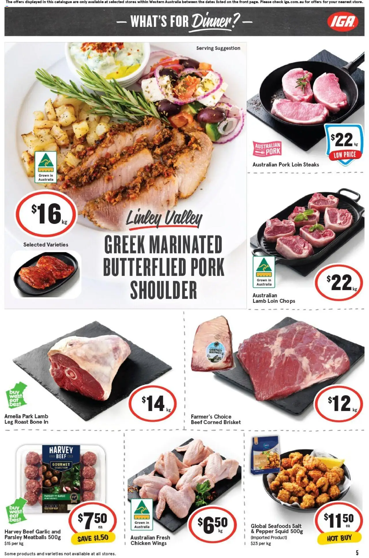 IGA catalogue - valid from 20.08.2025 | Page: 5 | Products: Pork, Lamb, Salt, Parsley