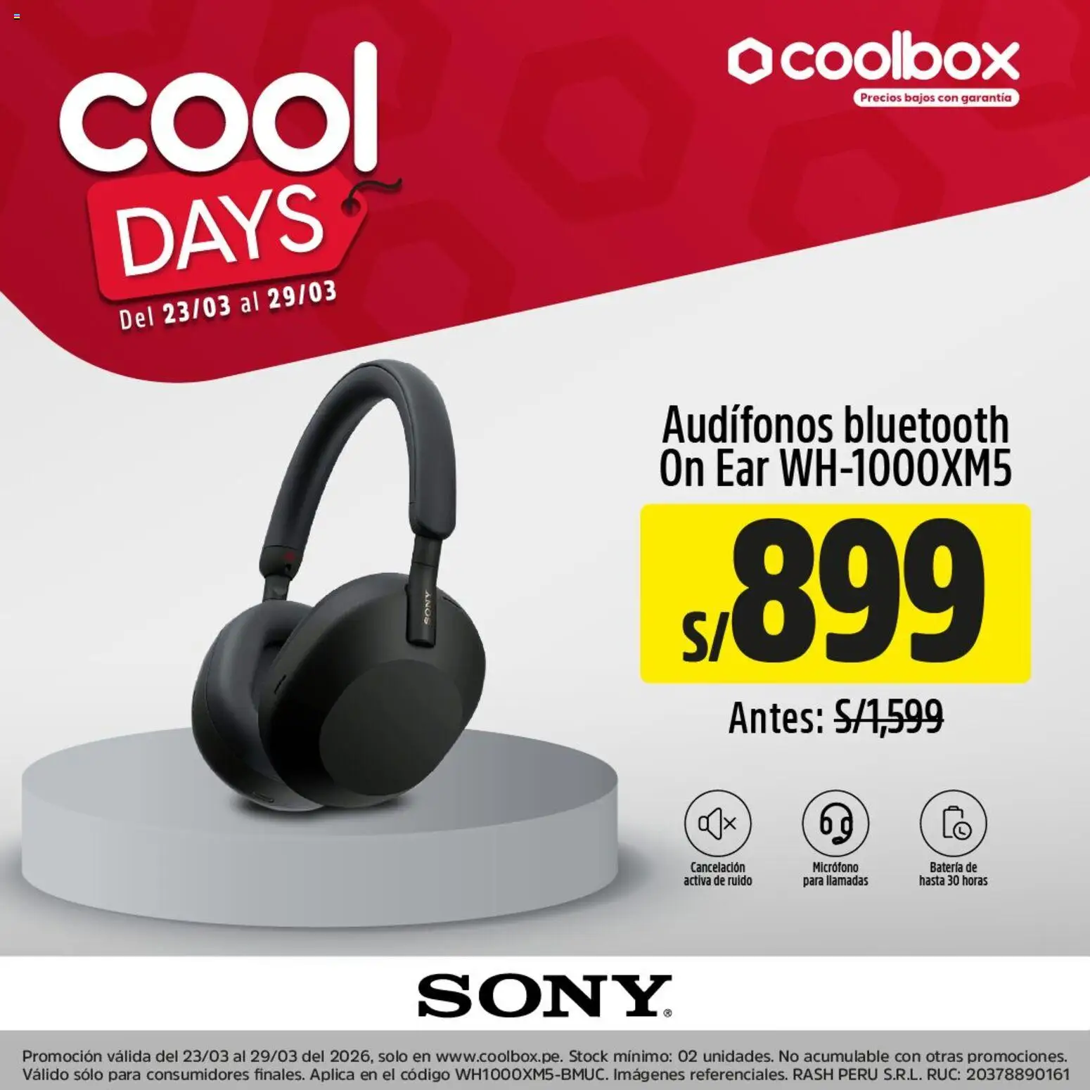 Catálogo Coolbox válido desde 23.03.2026 | Página: 3 | Productos: Batería, Audífonos, Micrófono