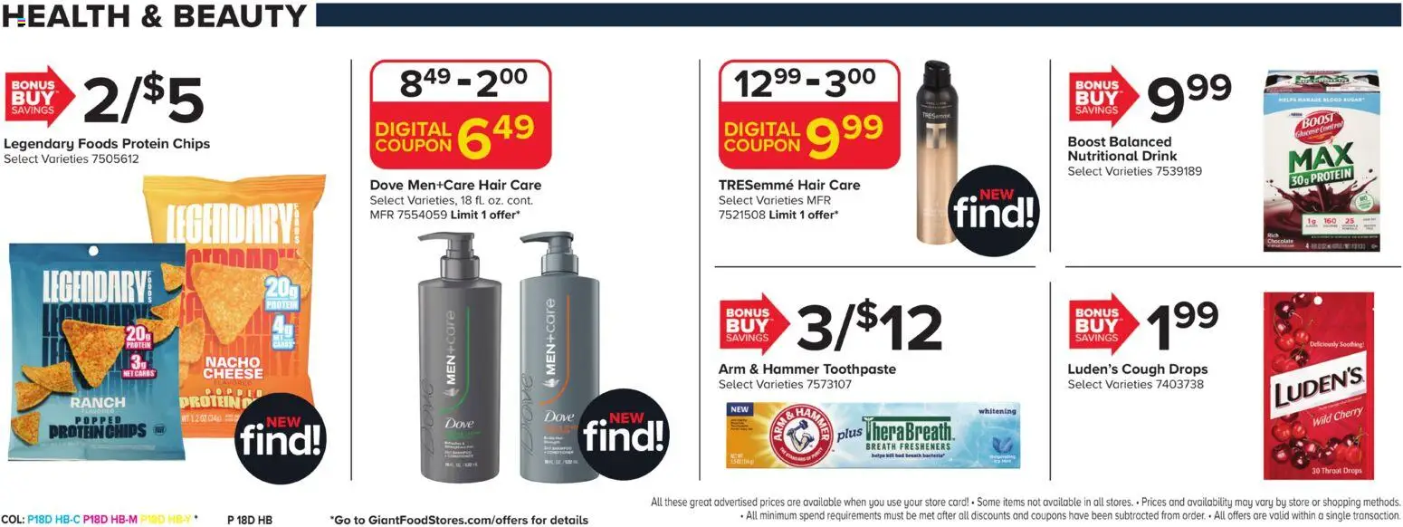 Giant Weekly Ad - valid from 16.01.2026 | Page: 18 | Products: Hammer, Cheese, Toothpaste, Chips