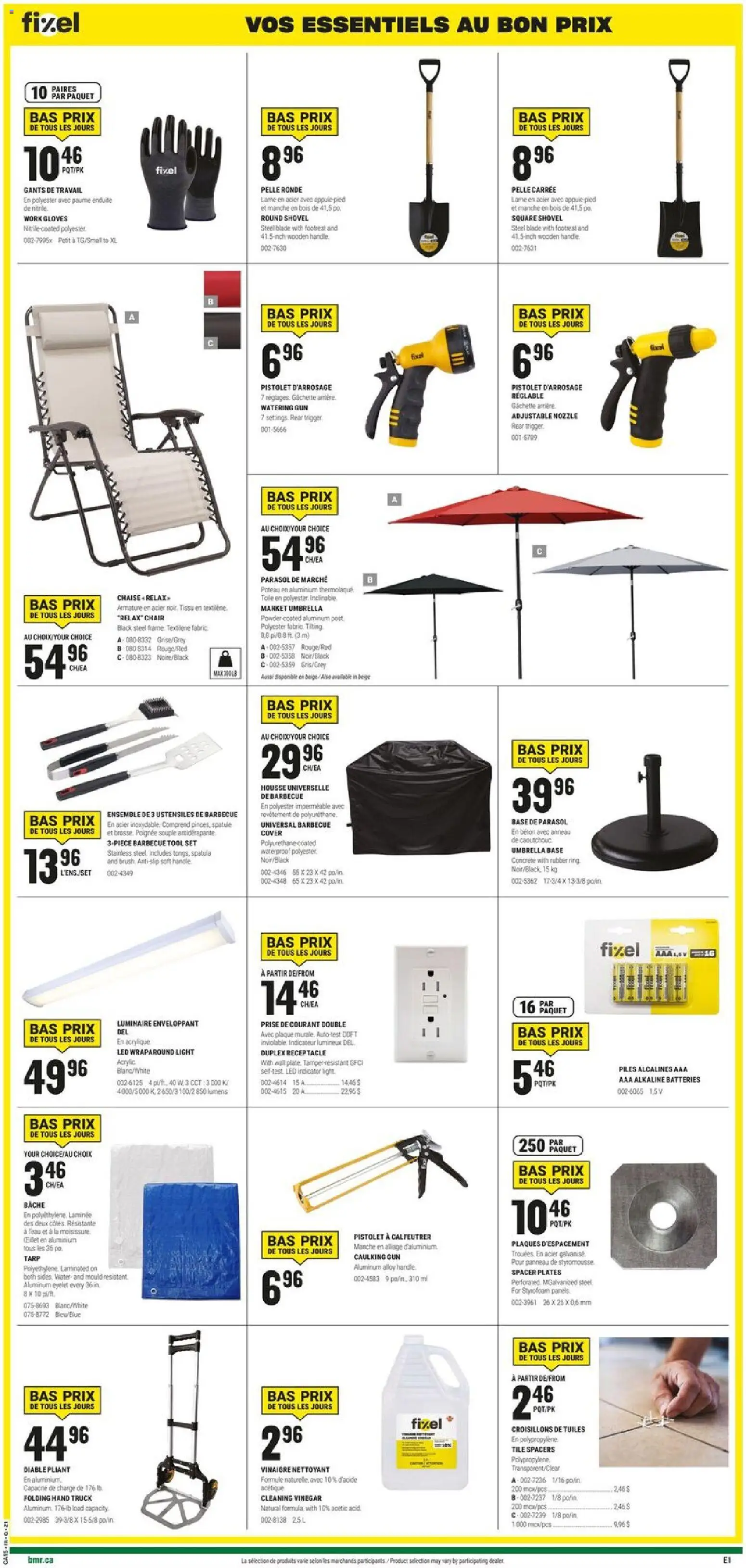 BMR flyer valid from 09.04.2026 | Page: 4 | Products: Gloves, Umbrella, Powder, Chair