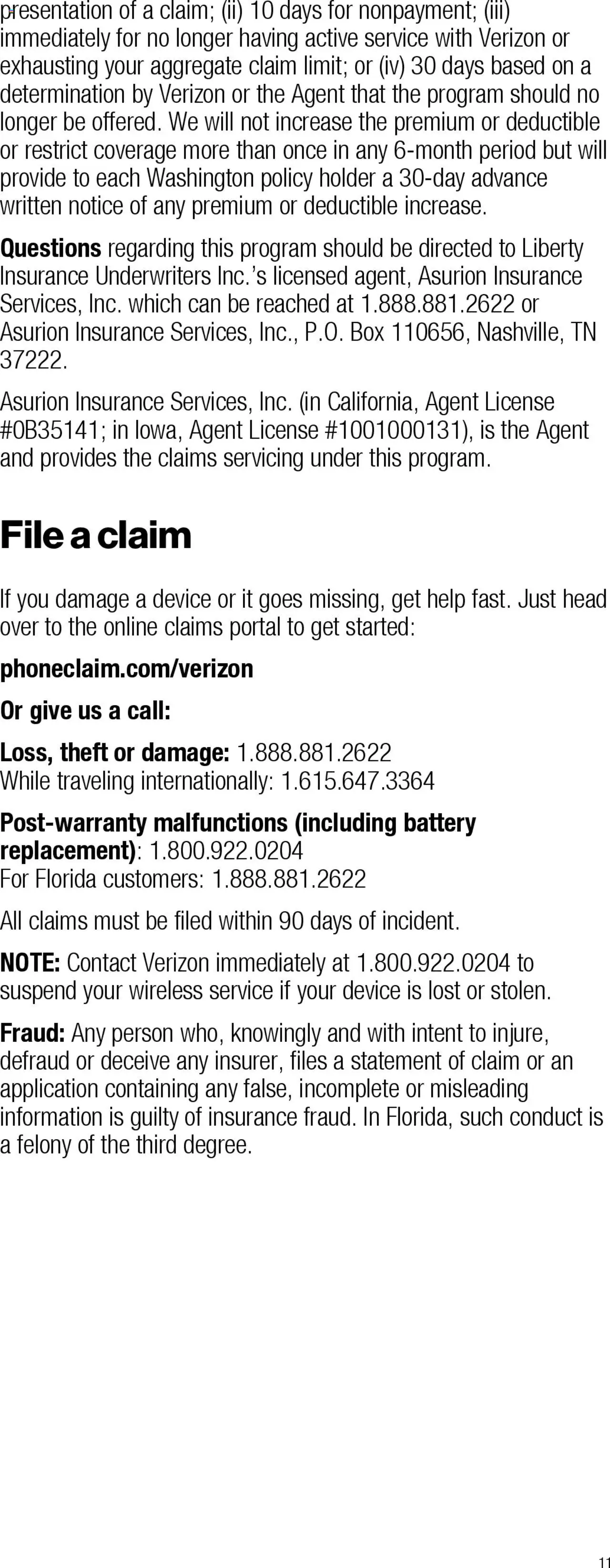 Verizon - Total Mobile Protection for Business and Multi-Devices for Business - valid from 13.03.2025 | Page: 11 | Products: Box, Battery