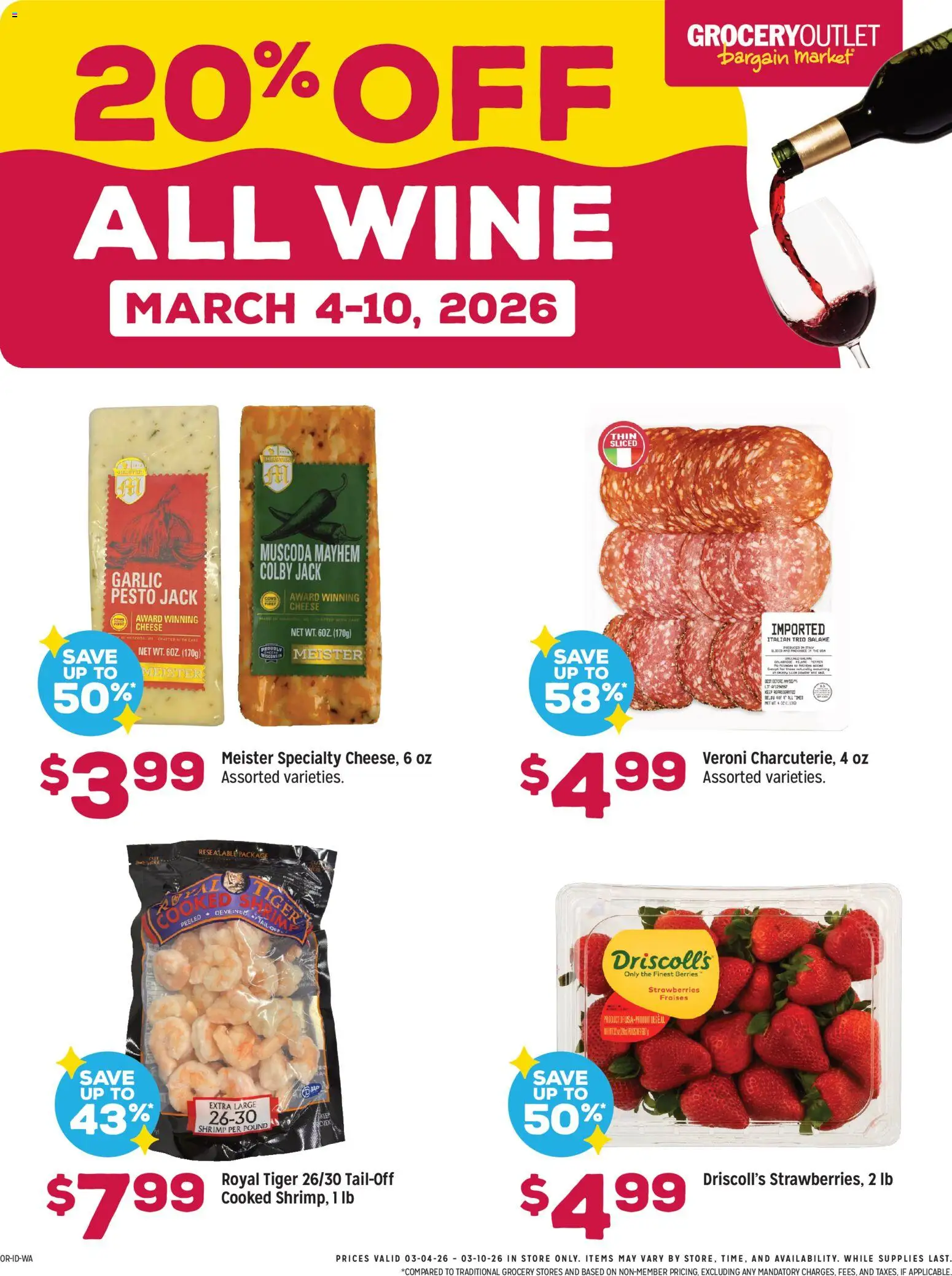 Grocery Outlet Weekly Ad - ID - valid from 04.03.2026 | Page: 2 | Products: Berries, Cheese, Strawberries, Garlic