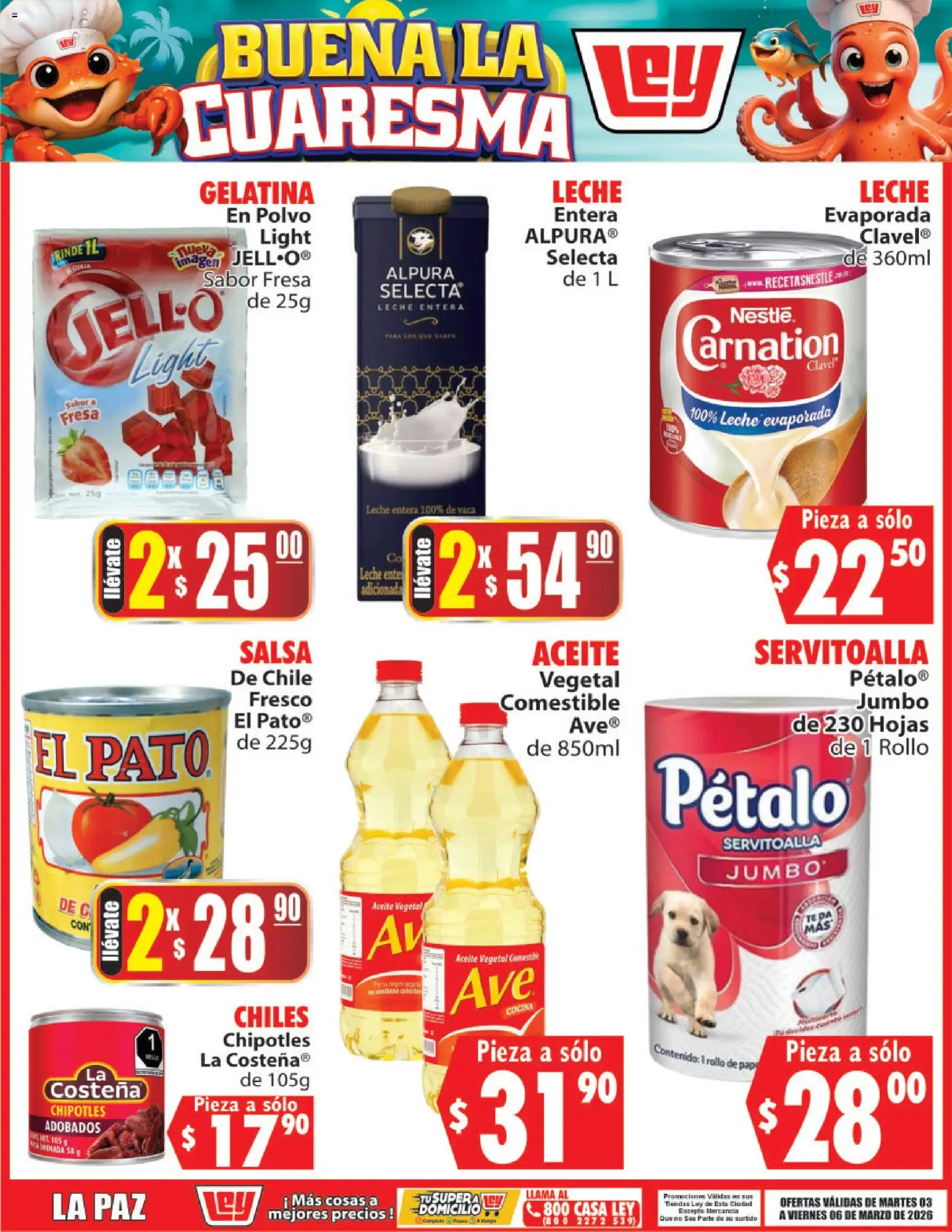 Nuevas ofertas de Casa Ley válidas en toda la República Mexicana desde el 03.03.2026. ¡Encuentra las mejores ofertas en Casa Ley folleto Buena la Cuaresma! | Página: 5 | Productos: Fresa, Gelatina, Aceite, Cocina