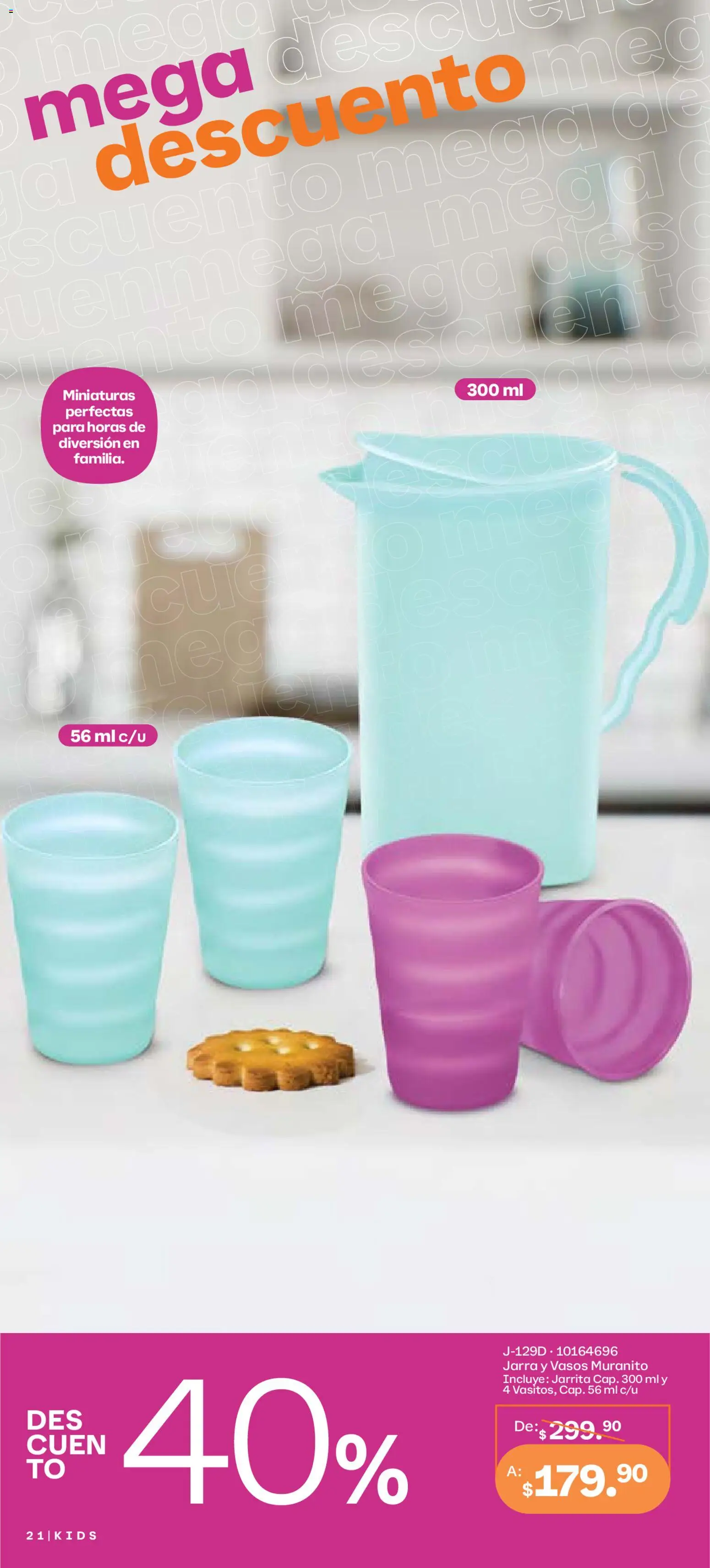Nuevas ofertas de Tupperware válidas en toda la República Mexicana desde el 29.12.2025. ¡Encuentra las mejores ofertas en Tupperware catálogo! | Página: 21 | Productos: Vasos, Jarra