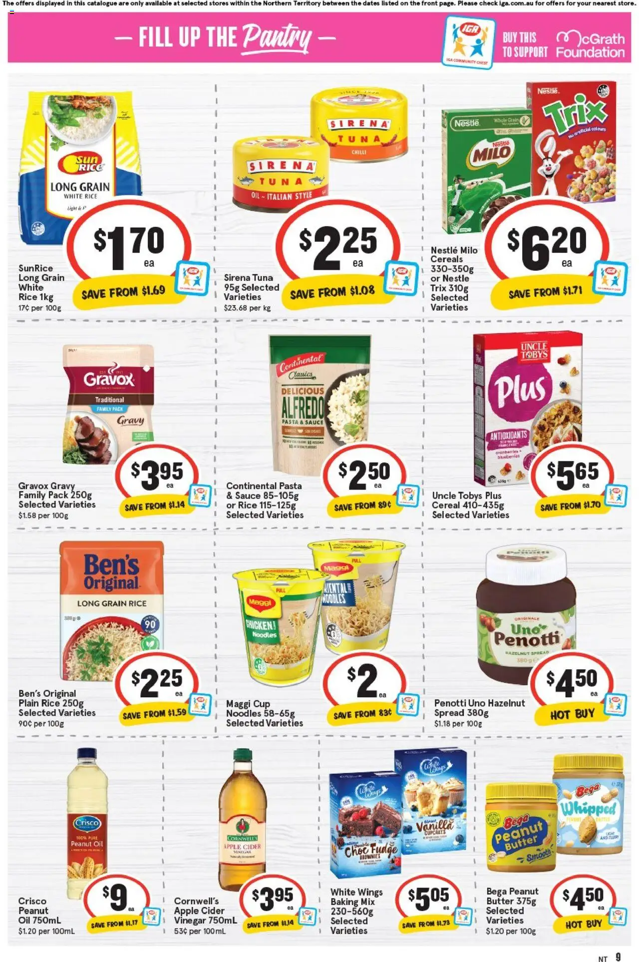 IGA catalogue - valid from 10.09.2025 | Page: 9 | Products: Oil, Pasta, Tuna, Chilli