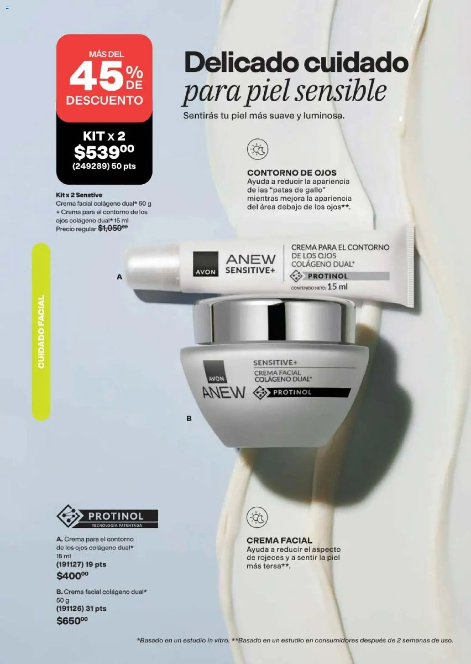 Nuevas ofertas de AVON válidas en toda la República Mexicana desde el 24.04.2026. ¡Encuentra las mejores ofertas en AVON campaña 7 2026! | Página: 116 | Productos: Contorno de ojos, Crema, Contorno