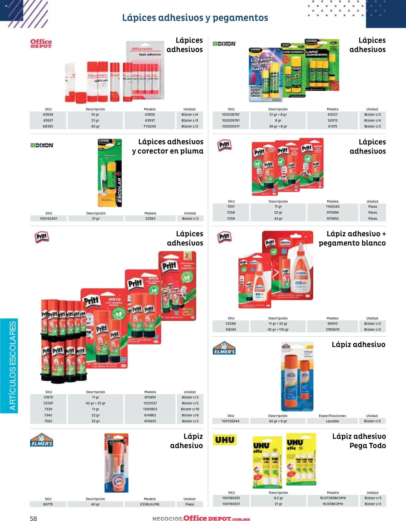 Nuevas ofertas de Office Depot válidas en toda la República Mexicana desde el 12.01.2026. ¡Encuentra las mejores ofertas en Office Depot catálogo 2026! | Página: 60 | Productos: Pegamento