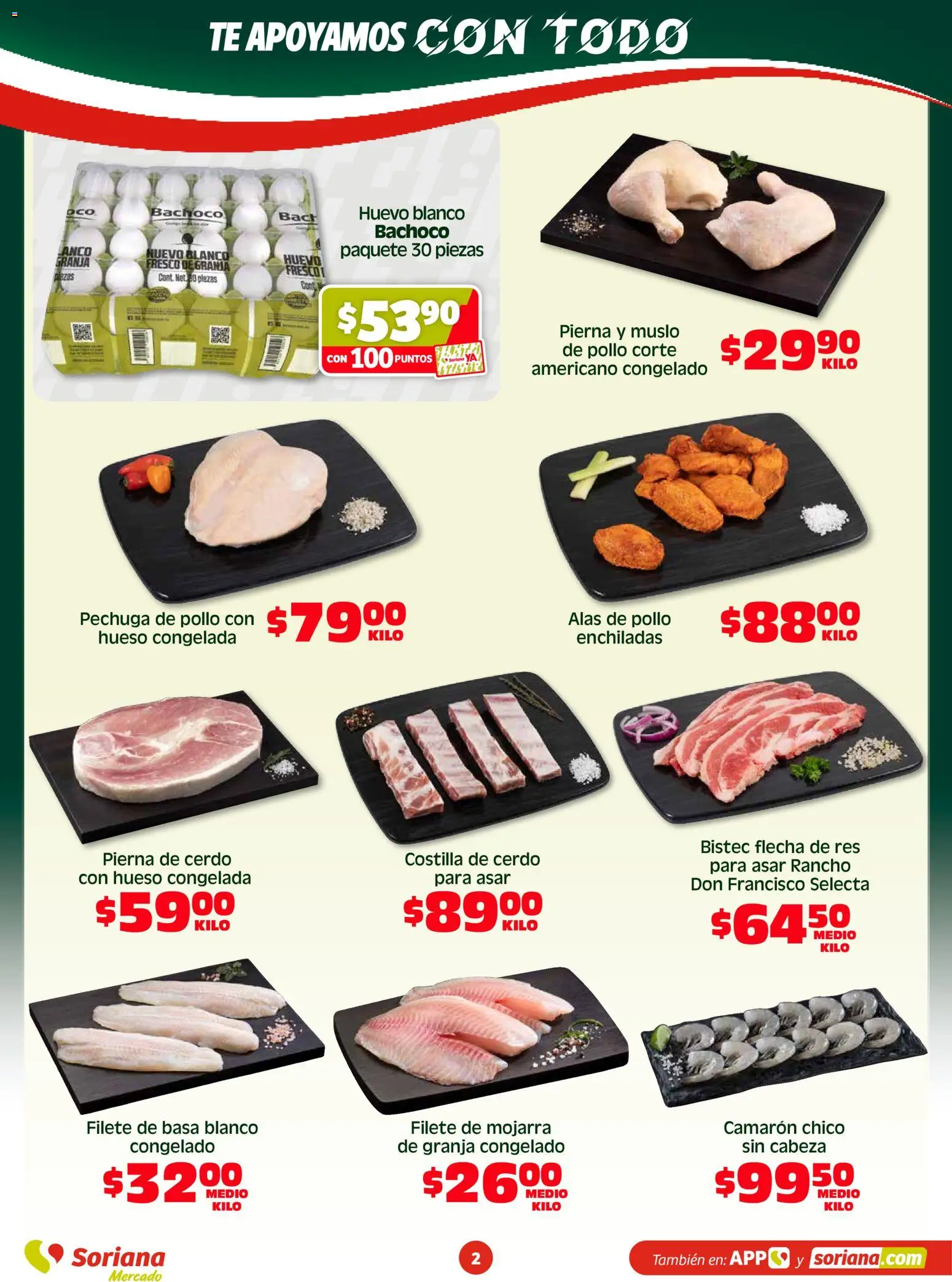 Nuevas ofertas de Soriana válidas en toda la República Mexicana desde el 10.04.2026. ¡Encuentra las mejores ofertas en Soriana Fin de Semana Mercado: Saltillo y Torreón! | Página: 2 | Productos: Pollo, Huevo, Res, Té