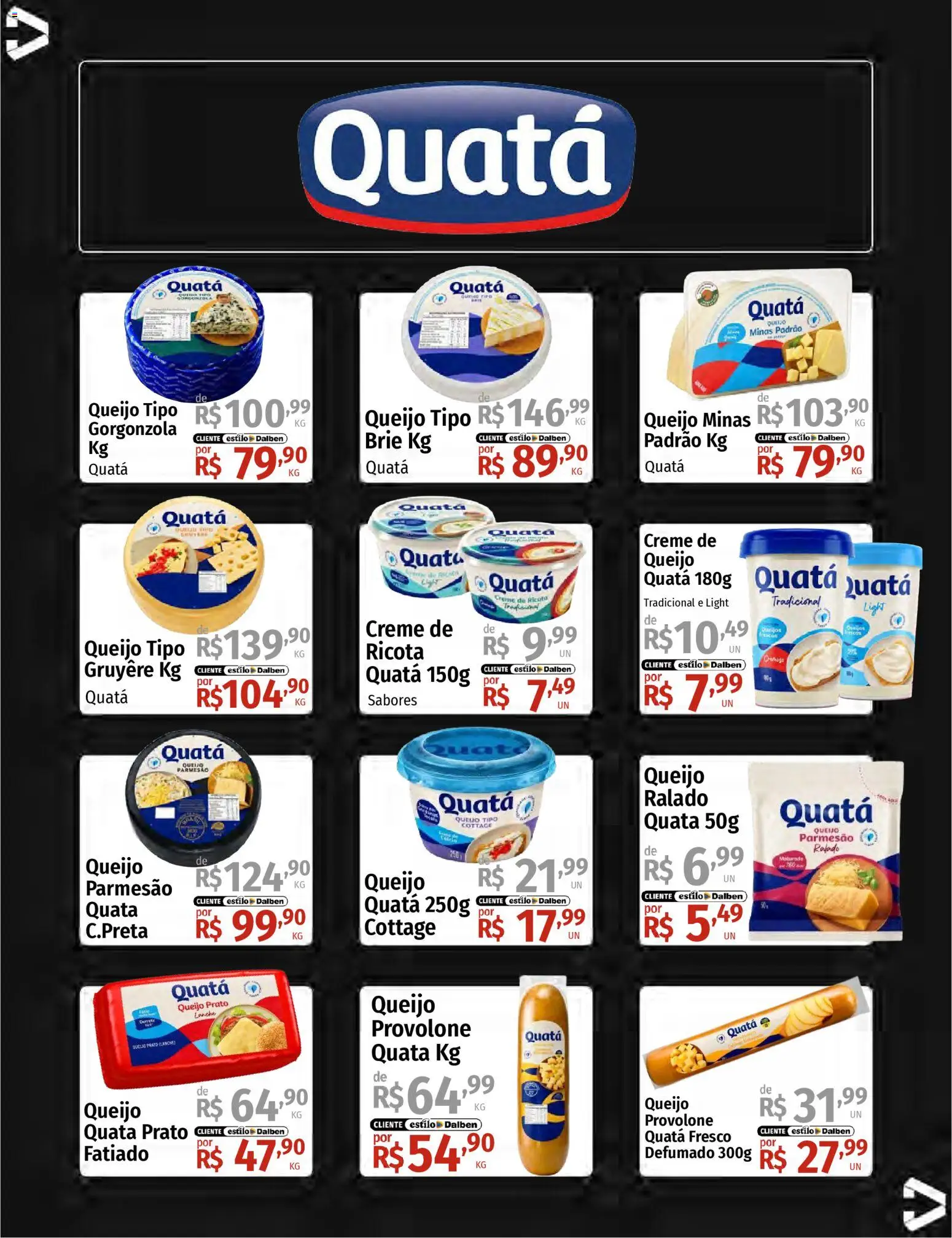 Supermercado Dalben Folheto - válido de 14.01.2026 | Página: 20 | Produtos: Queijo, Provolone, Ricota, Cottage