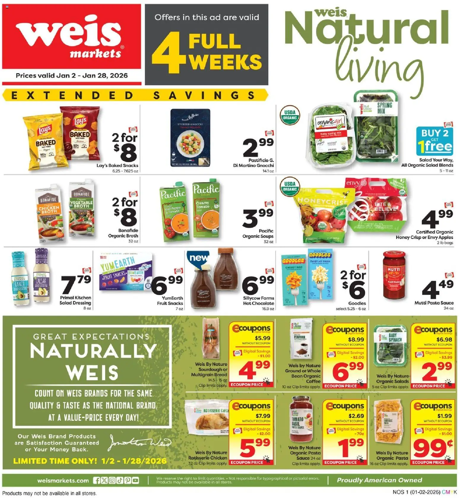 Weis Natural & Living - valid from 02.01.2026 | Page: 1 | Products: Spinach, Clip, Avocado, Pepper