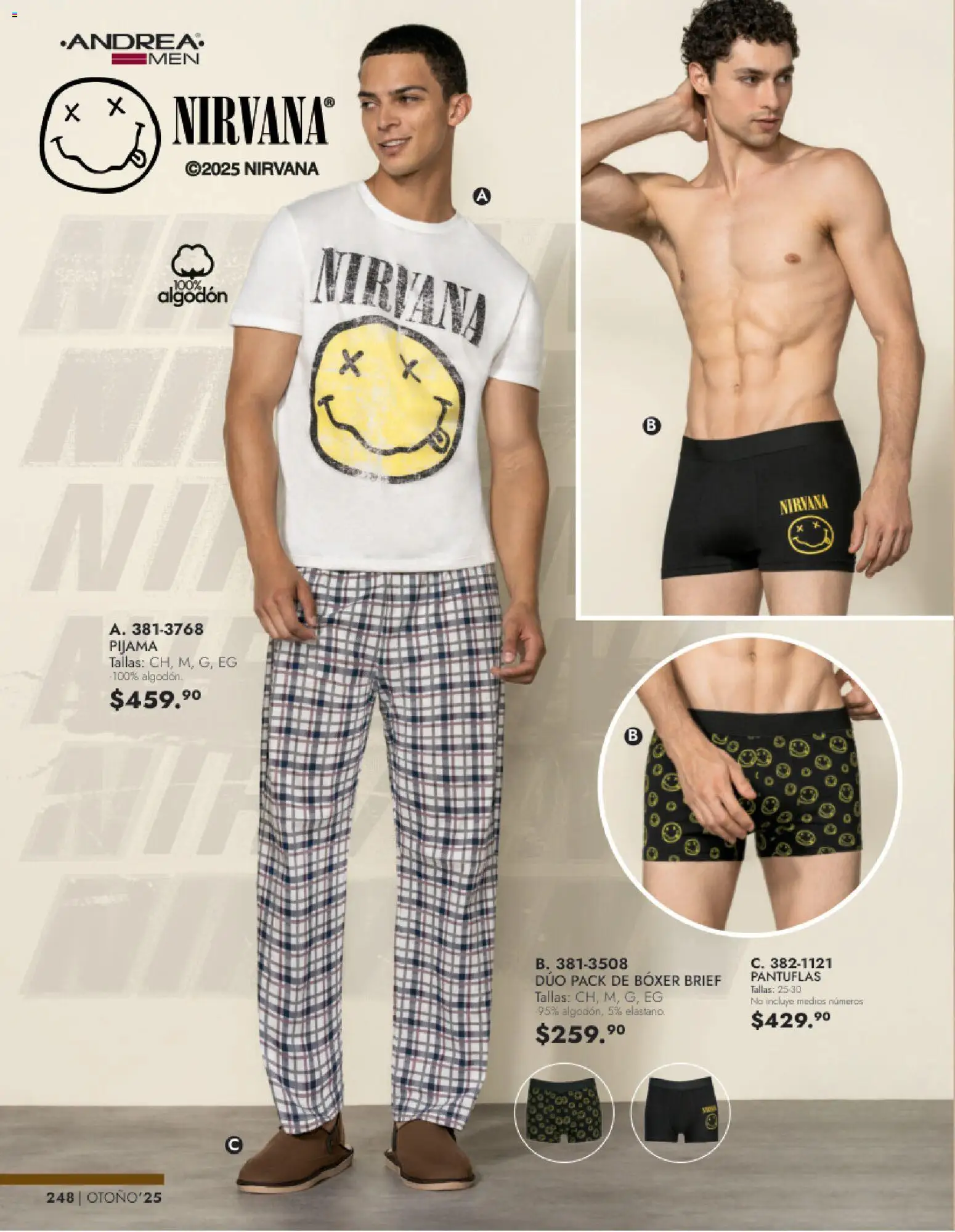 Nuevas ofertas de Andrea válidas en toda la República Mexicana desde el 26.11.2025. ¡Encuentra las mejores ofertas en Andrea catálogo Vestir Caballero otoño! | Página: 86 | Productos: Pijama, Pantuflas