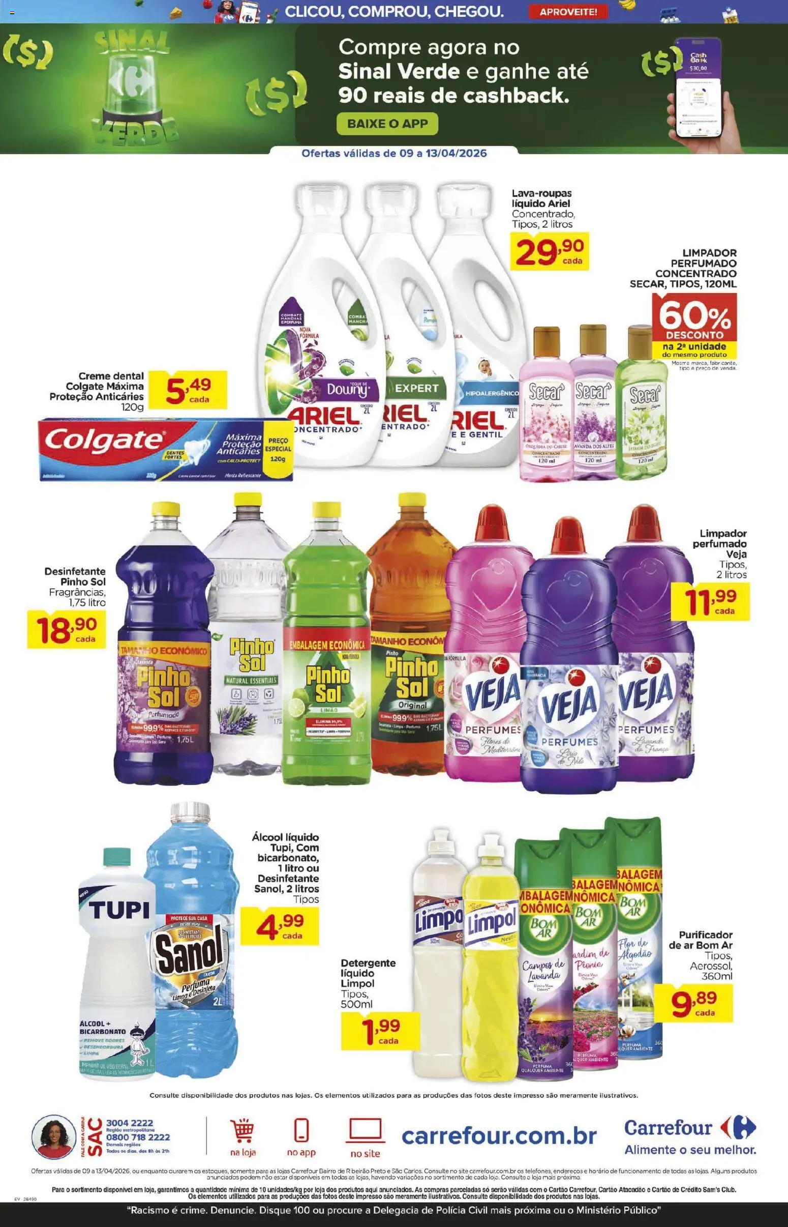 Carrefour Bairro Folheto - válido de 09.04.2026 | Página: 3 | Produtos: Detergente, Flores, Creme, Creme dental