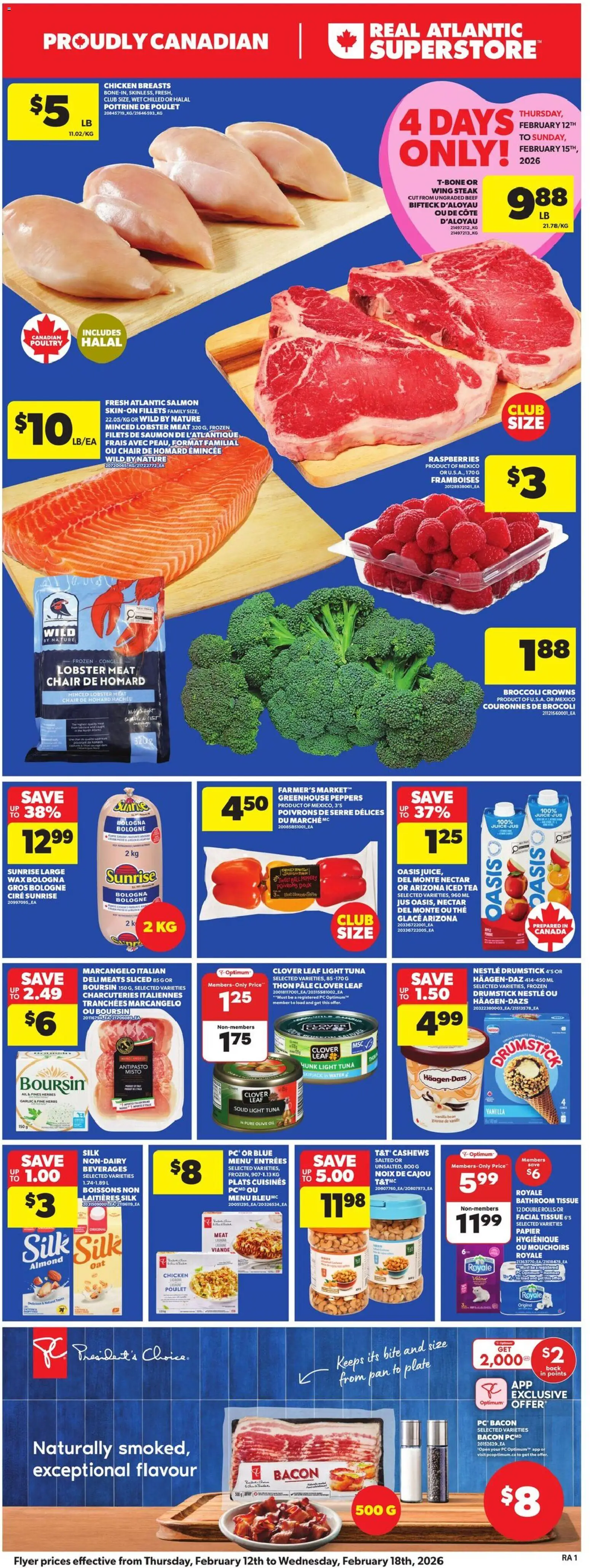 Atlantic Superstore flyer valid from 12.02.2026 | Page: 3 | Products: Chicken breasts, PC, Chair, Oil