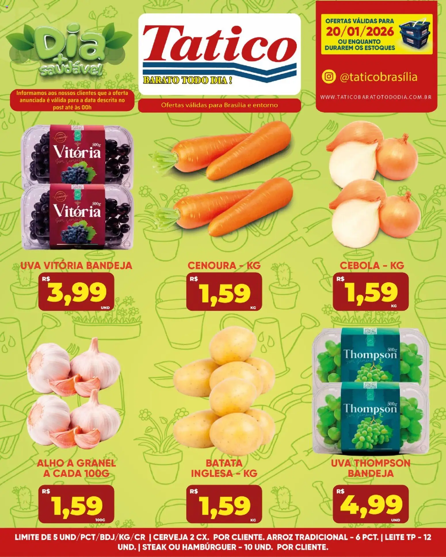 Tatico Folheto - válido de 20.01.2026 | Página: 13 | Produtos: Cebola, Leite, Arroz, Hambúrguer