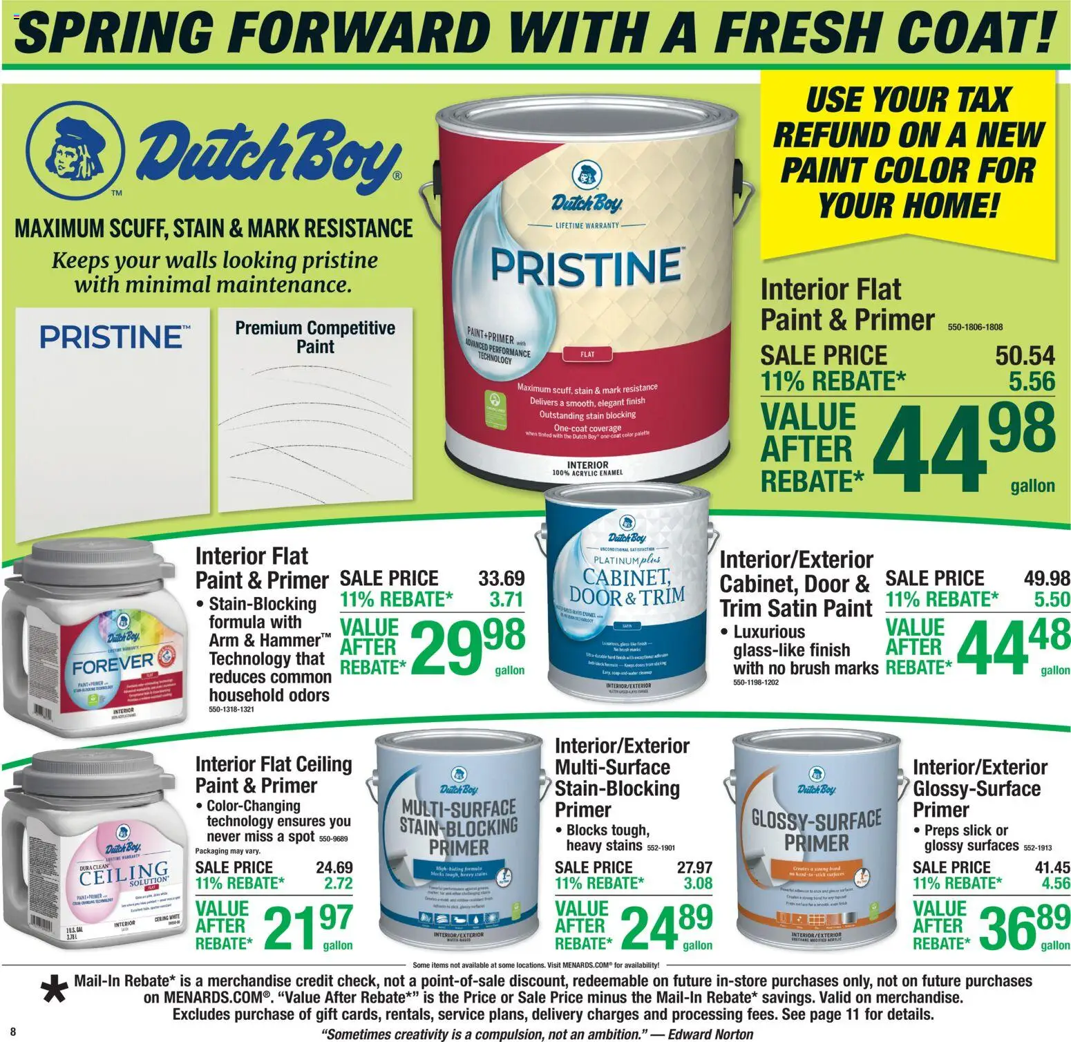 Menards Weekly Ad - valid from 09.04.2026 | Page: 12 | Products: Trim, Acrylic, Brush, Coat
