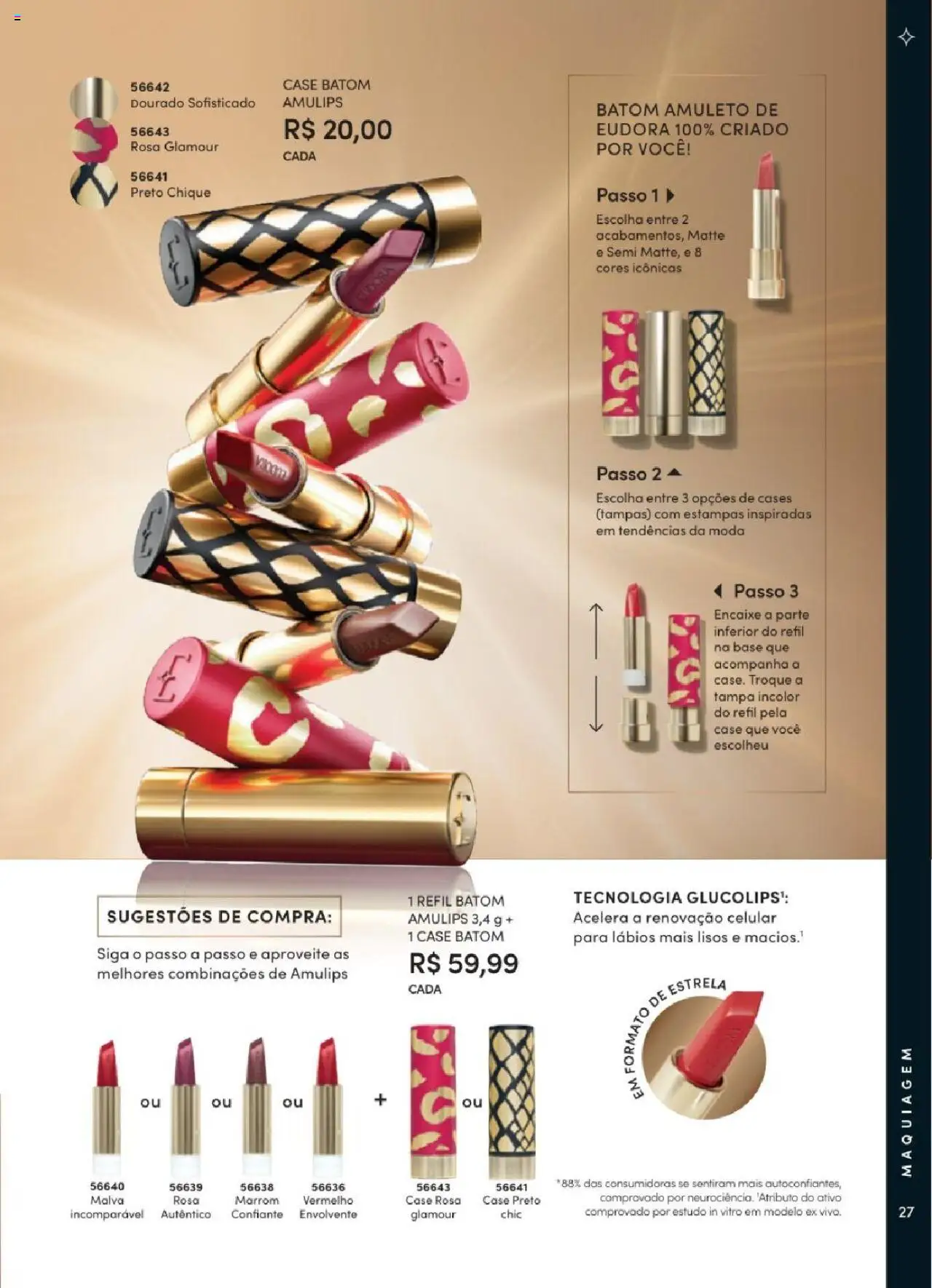Eudora Folheto - válido de 06.06.2025 | Página: 27 | Produtos: Celular, Maquiagem, Batom, Base