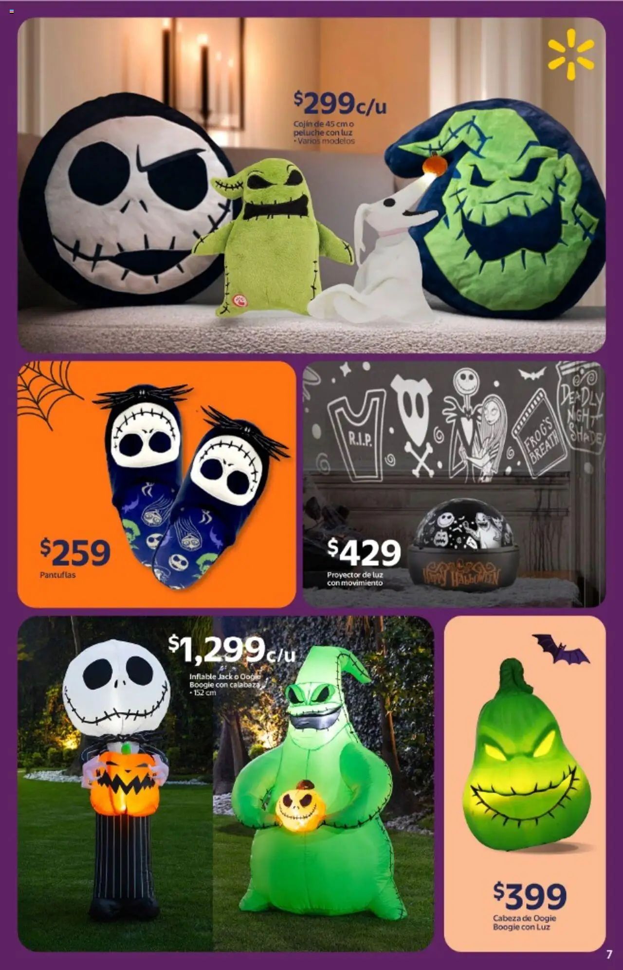 Nuevas ofertas de Walmart válidas en toda la República Mexicana desde el 14.10.2025. ¡Encuentra las mejores ofertas en Walmart - Folleto Halloween! | Página: 7 | Productos: Pantuflas, Proyector