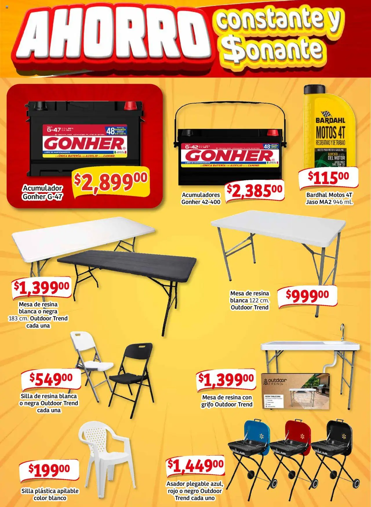 Nuevas ofertas de Soriana válidas en toda la República Mexicana desde el 28.08.2025. ¡Encuentra las mejores ofertas en Soriana - Pesito Valedor Mercado: Ags, Col, Gto, Jal, Mich! | Página: 23 | Productos: Grifo, Silla, Aceite, Batería