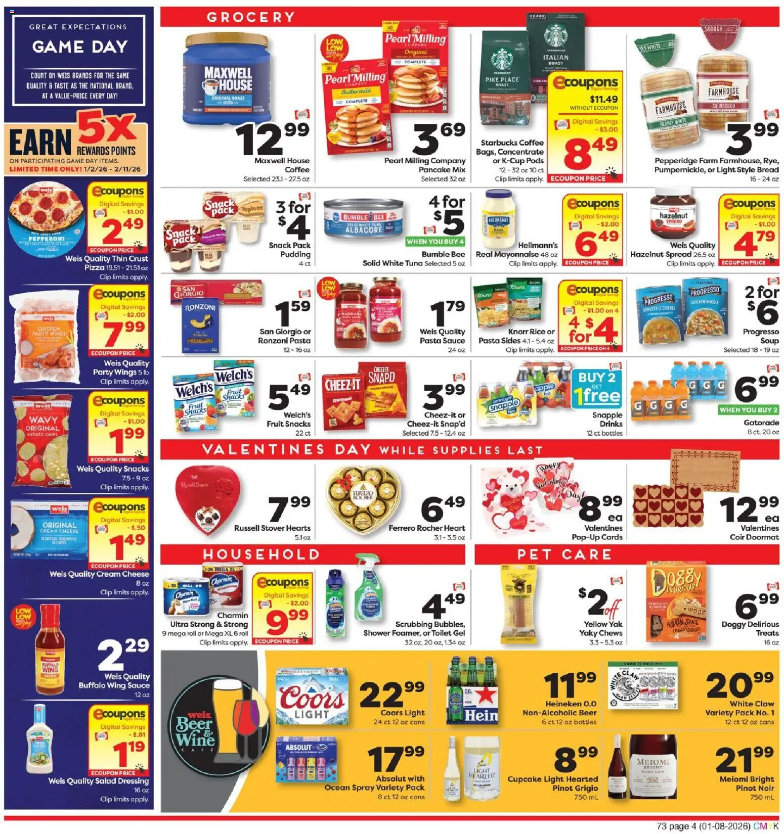 Weis Weekly Circular - VA - valid from 08.01.2026 | Page: 4 | Products: Wine, Cream, Salad, Mayonnaise
