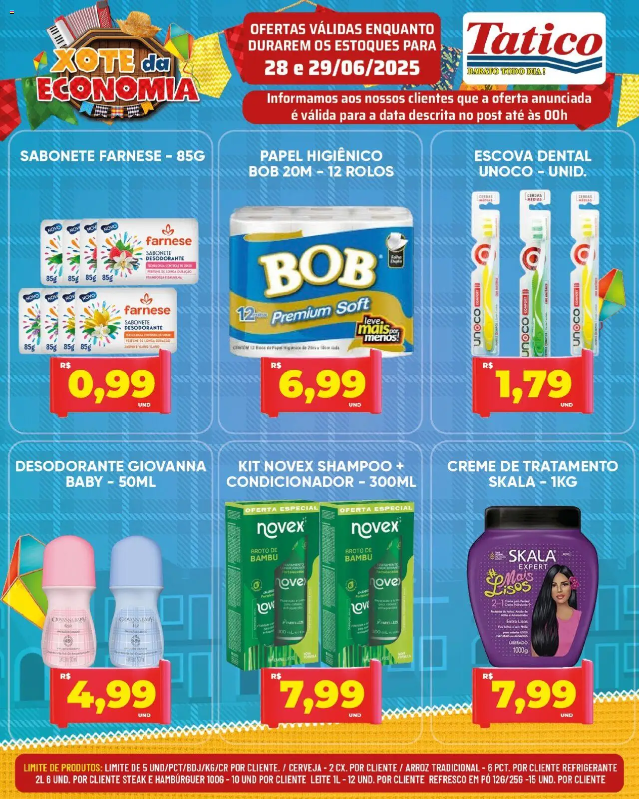 Tatico Folheto - válido de 30.06.2025 | Página: 34 | Produtos: Condicionador, Leite, Arroz, Hambúrguer