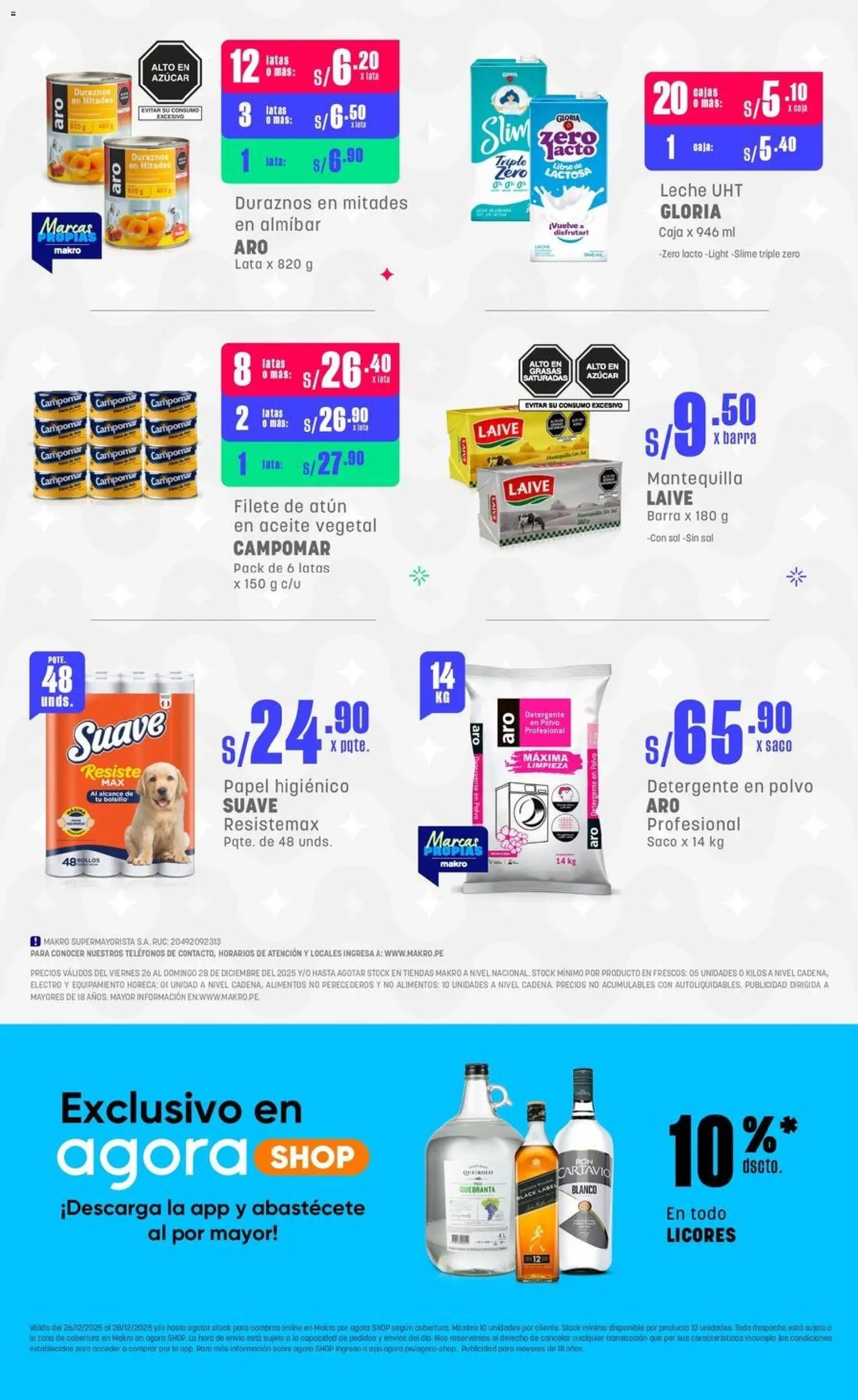 Catálogo Makro válido desde 26.12.2025 | Página: 2 | Productos: Leche, Mantequilla, Aceite, Saco