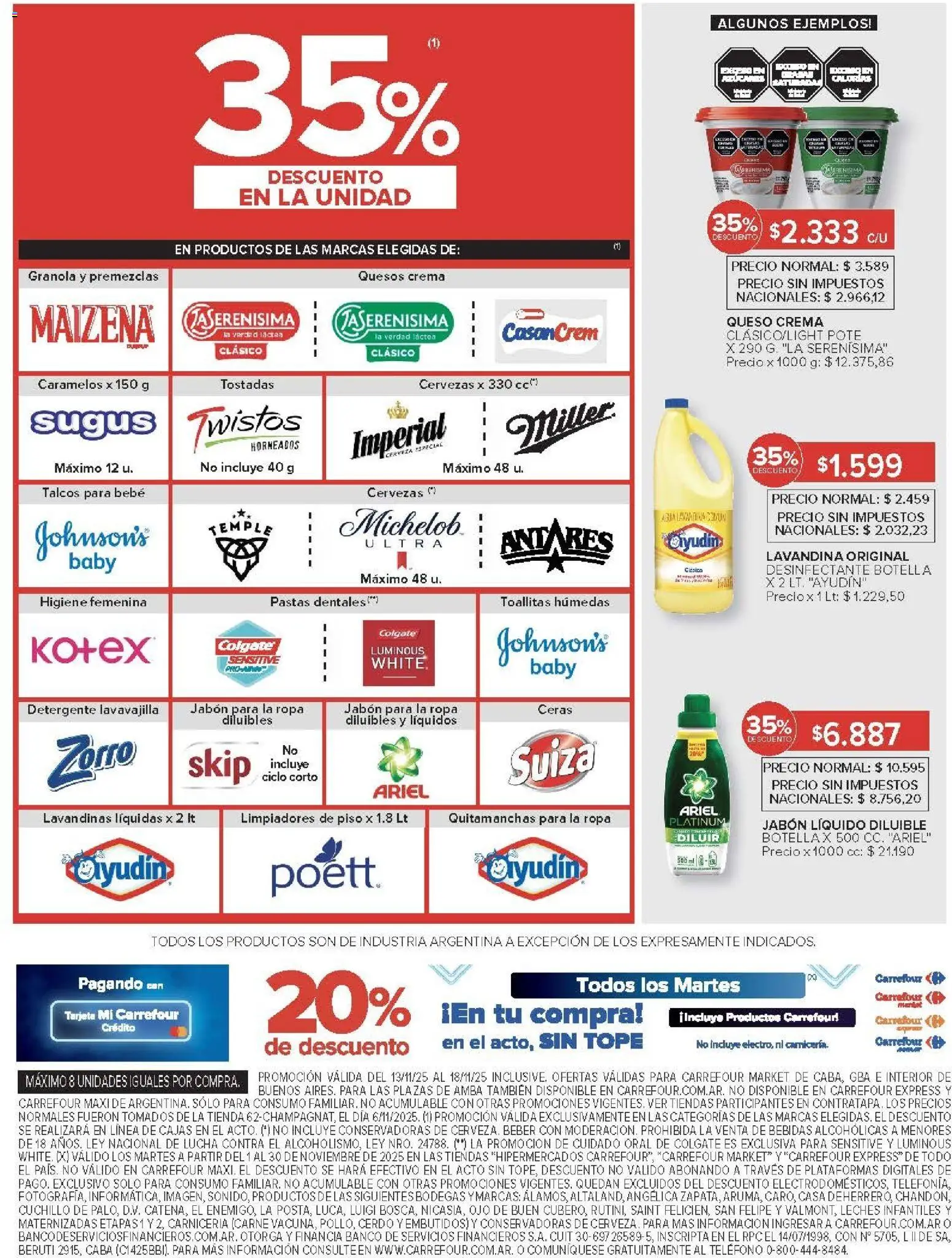 Carrefour Market catálogo │ válido desde el 13.11.2025 | Página: 6 | Productos: Teléfono, Desinfectante, Banco, Jabón