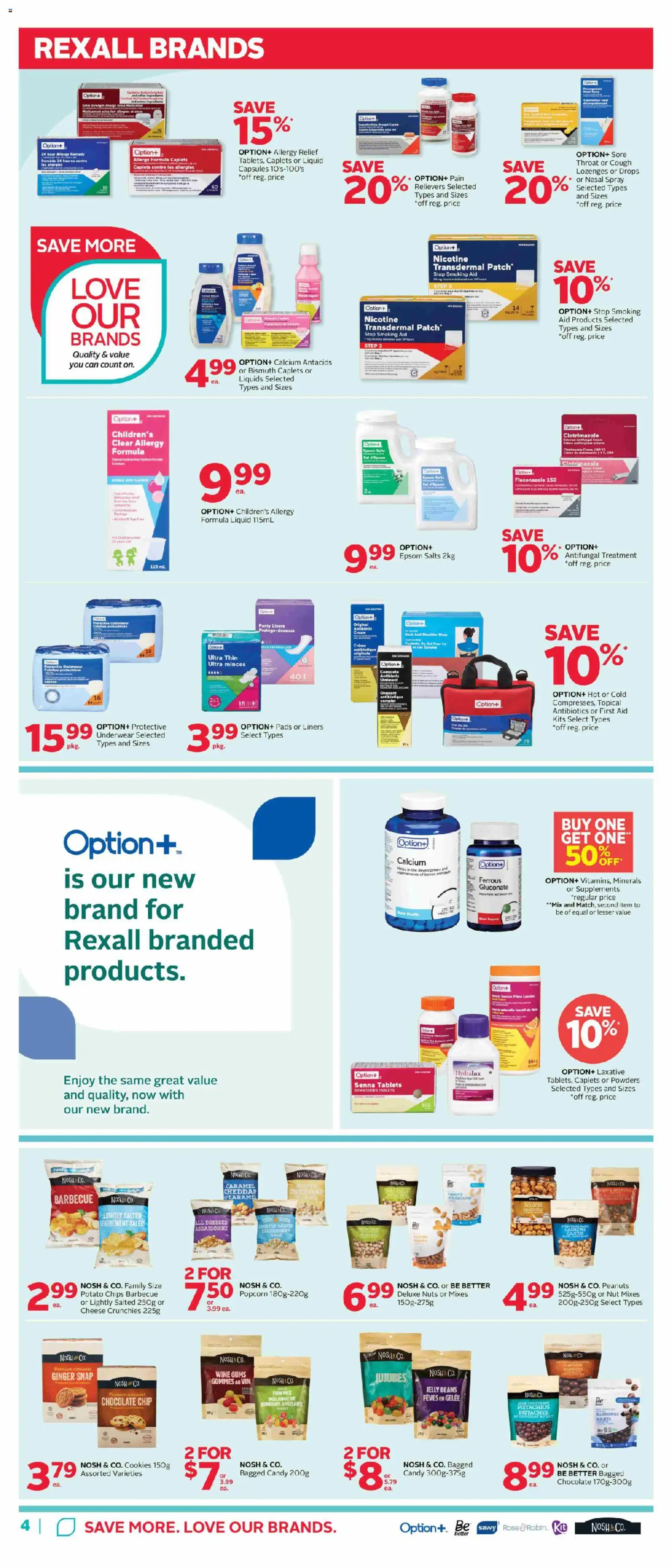 Rexall flyer valid from 10.04.2026 | Page: 10 | Products: Nuts, Cheese, Chocolate, Underwear