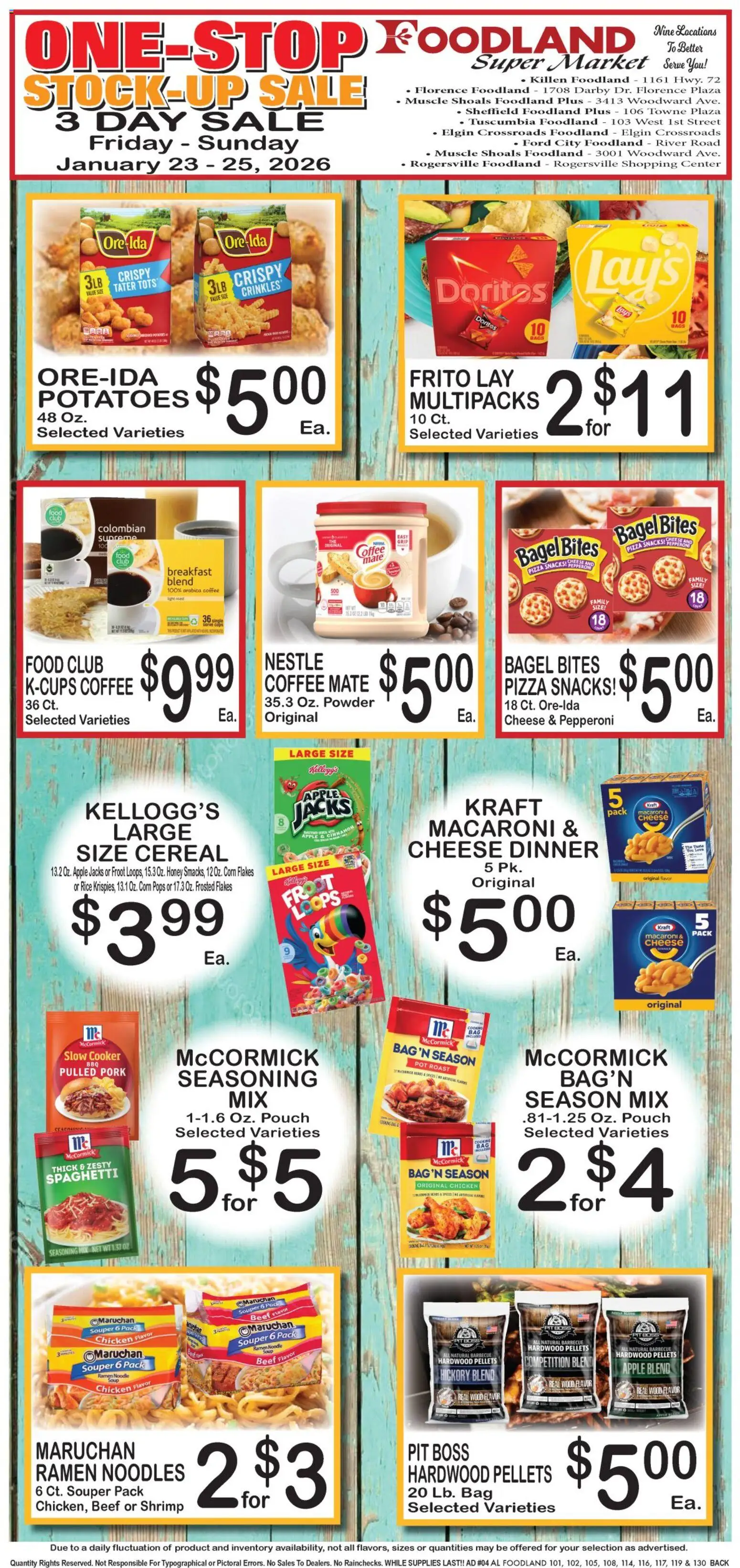 Foodland Weekly Ad - Supermarkets - valid from 21.01.2026 | Page: 4 | Products: Corn, Cheese, Beef, Flakes