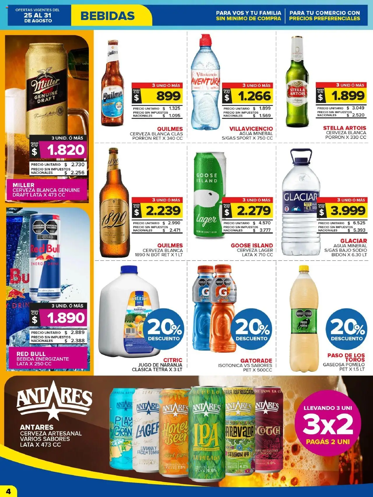 Carrefour Maxi catálogo - Chubut │ válido desde el 25.08.2025 | Página: 4 | Productos: Agua, Pomelo, Jugo, Cerveza