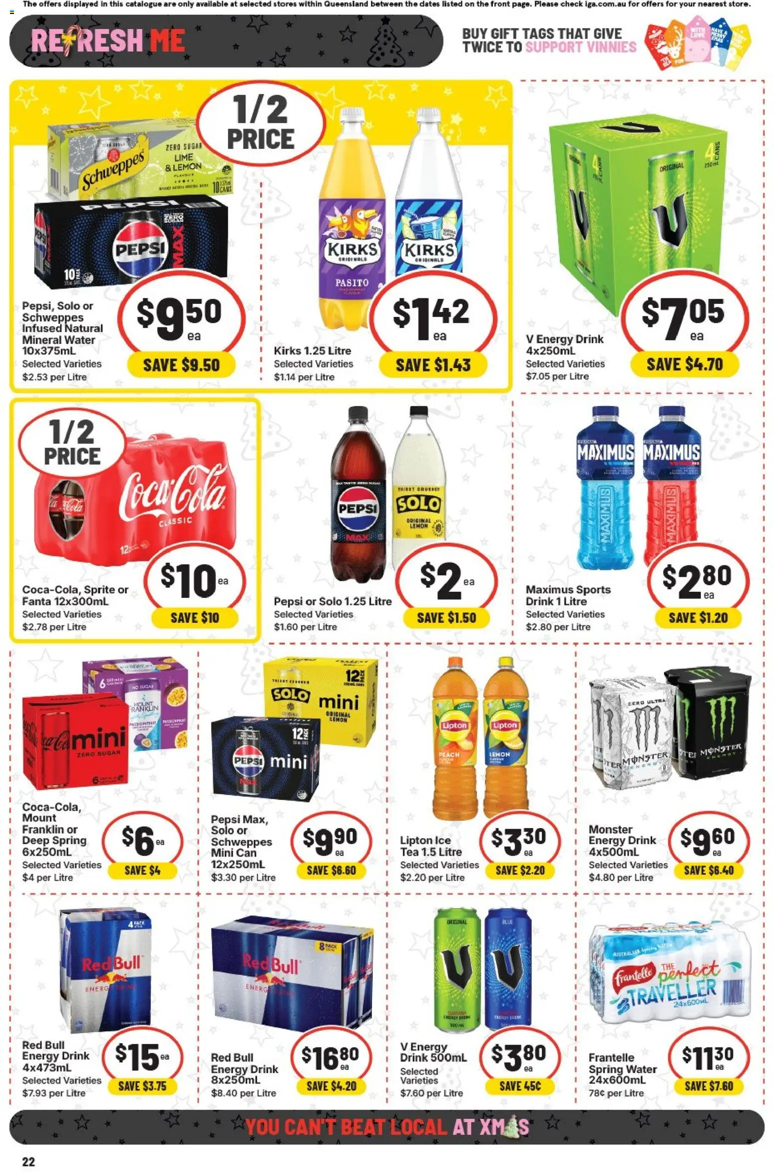 IGA catalogue - valid from 26.11.2025 | Page: 21 | Products: Energy drink, Tea, Lemon, Peach