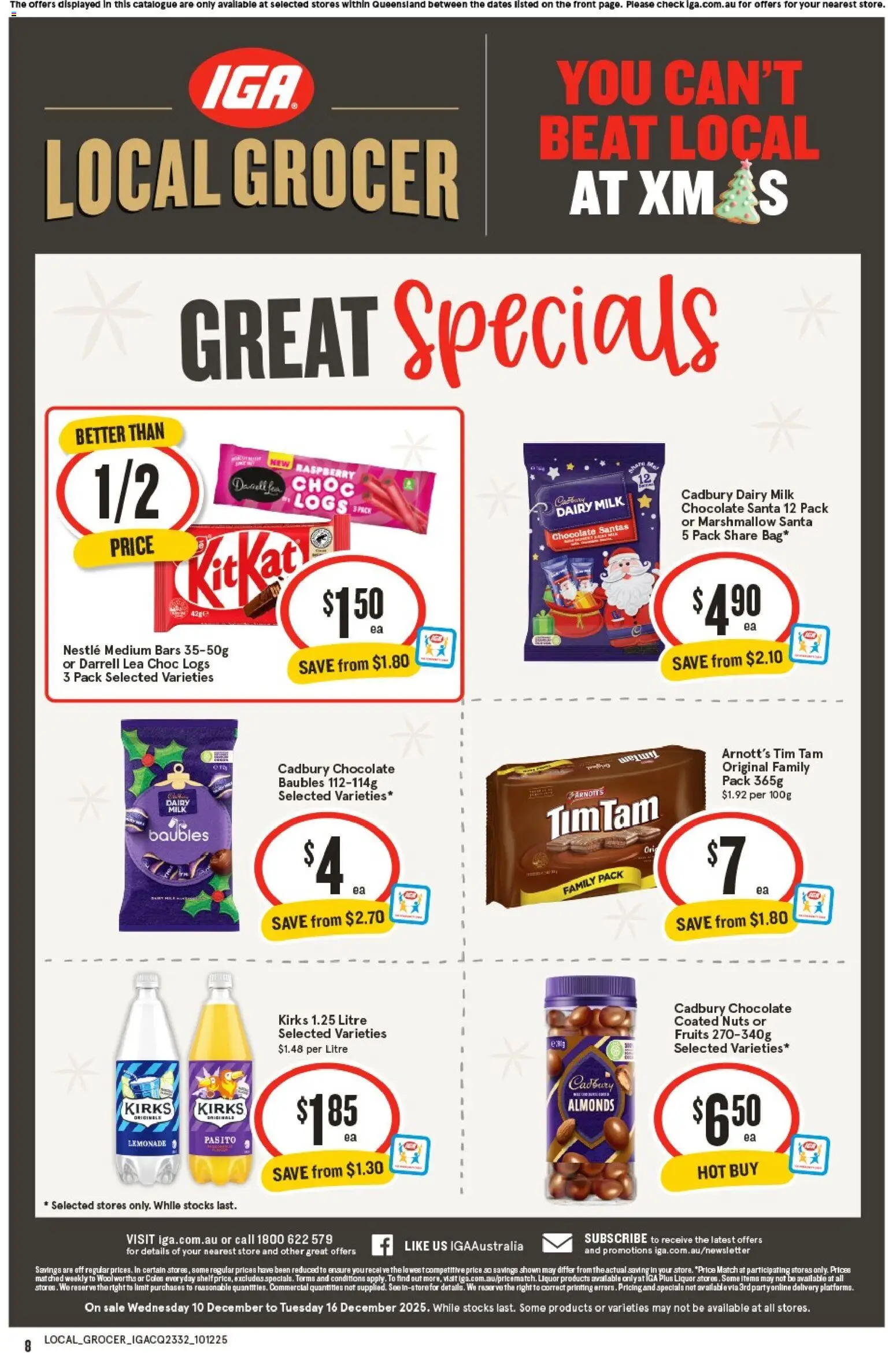 IGA catalogue - valid from 10.12.2025 | Page: 8 | Products: Almonds, Dairy, Nuts, Fruits