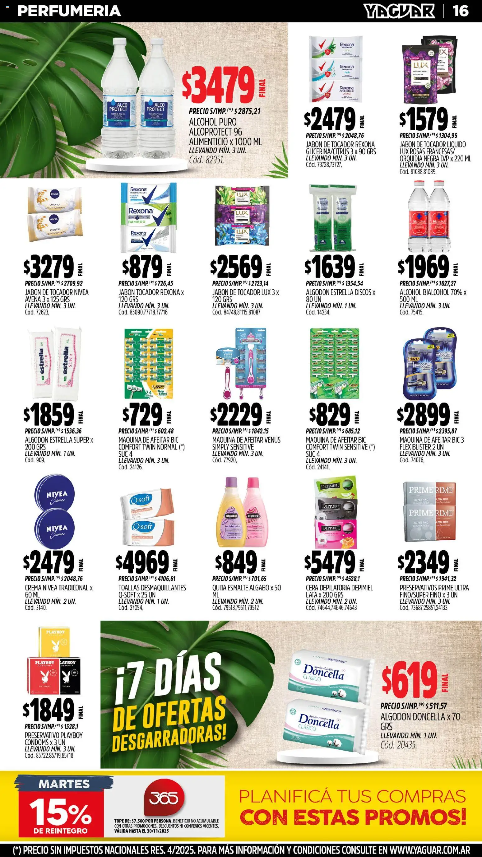 Yaguar - Chaco │ válido desde el 03.11.2025 | Página: 18 | Productos: Algodón, Toallas, Maquina de afeitar, Jabón