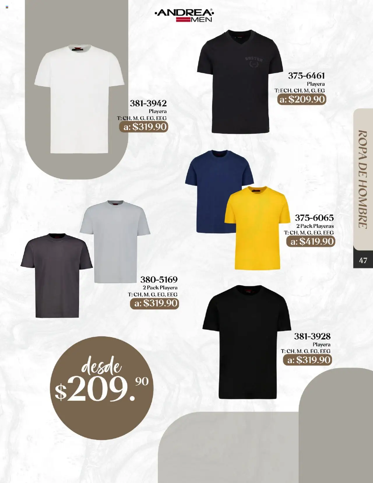 Nuevas ofertas de Andrea válidas en toda la República Mexicana desde el 24.08.2025. ¡Encuentra las mejores ofertas en Andrea - Catálogo Esenciales de Otoño! | Página: 47 | Productos: Ropa, Playera