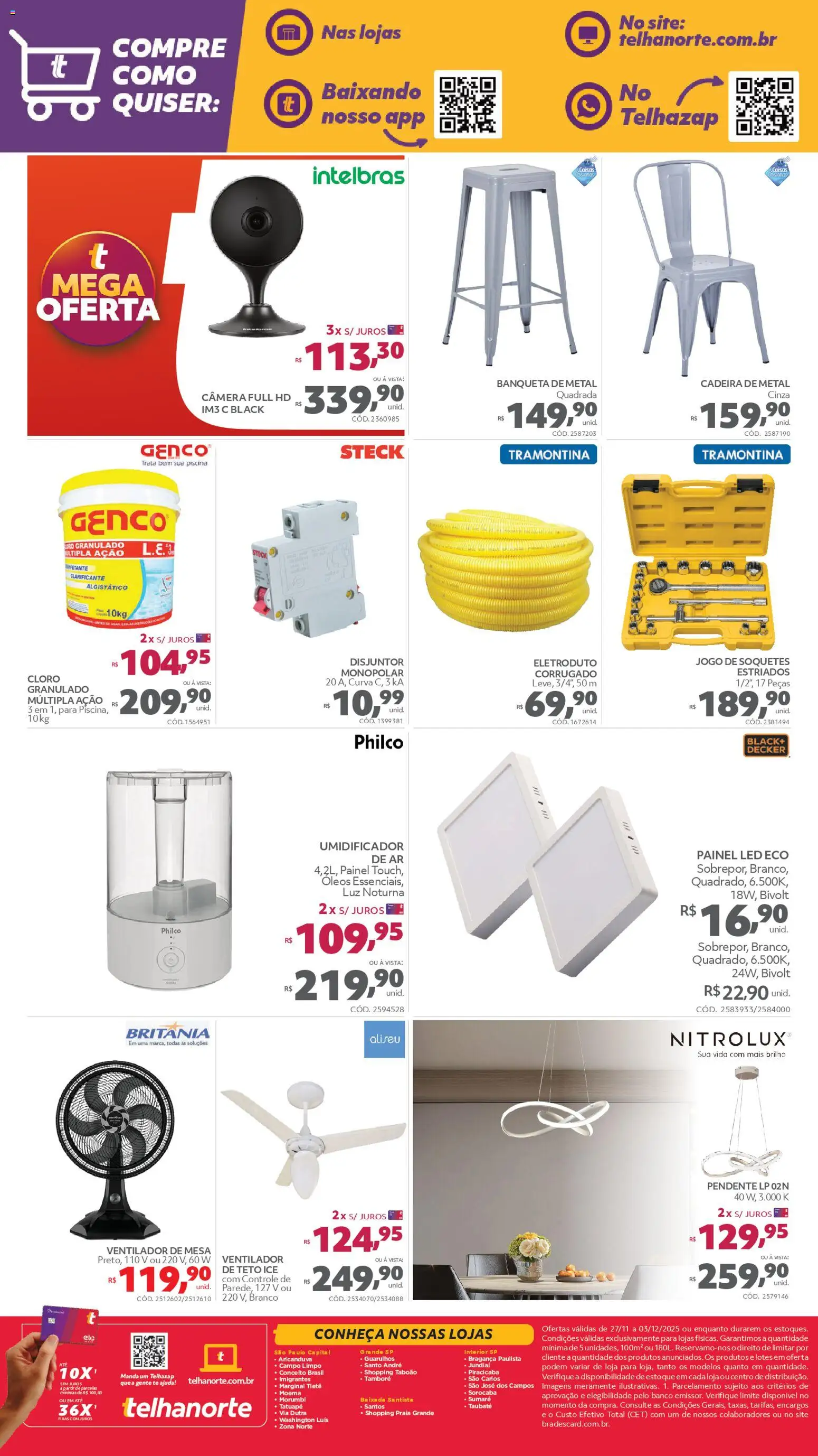 Telhanorte Folheto - válido de 27.11.2025 | Página: 4 | Produtos: Soquetes, Banco, Granulado, Umidificador