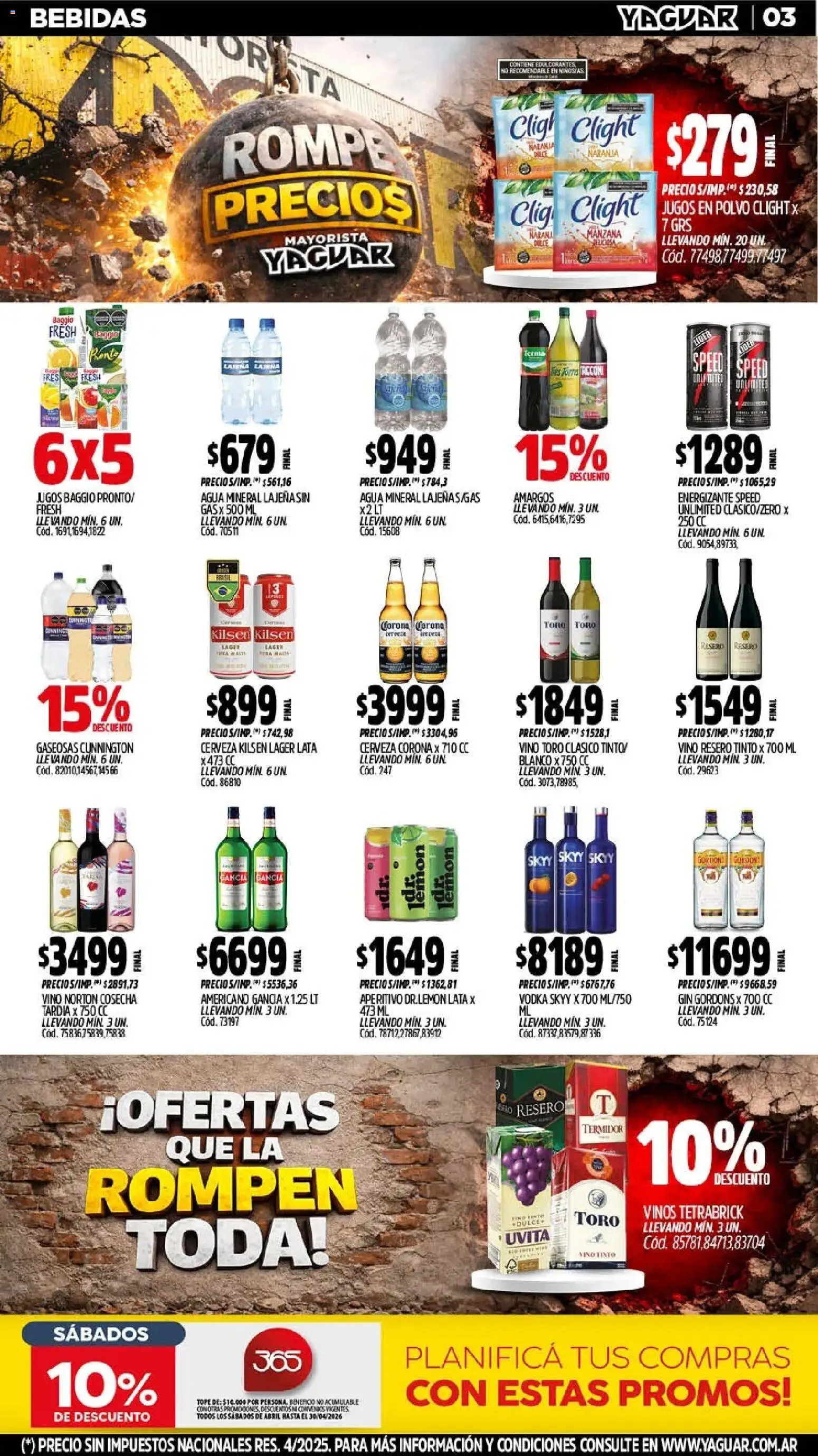 Yaguar - Oferta Semanal Neuquen │ válido desde el 20.04.2026 | Página: 3 | Productos: Vodka, Polvo, Agua, Vino