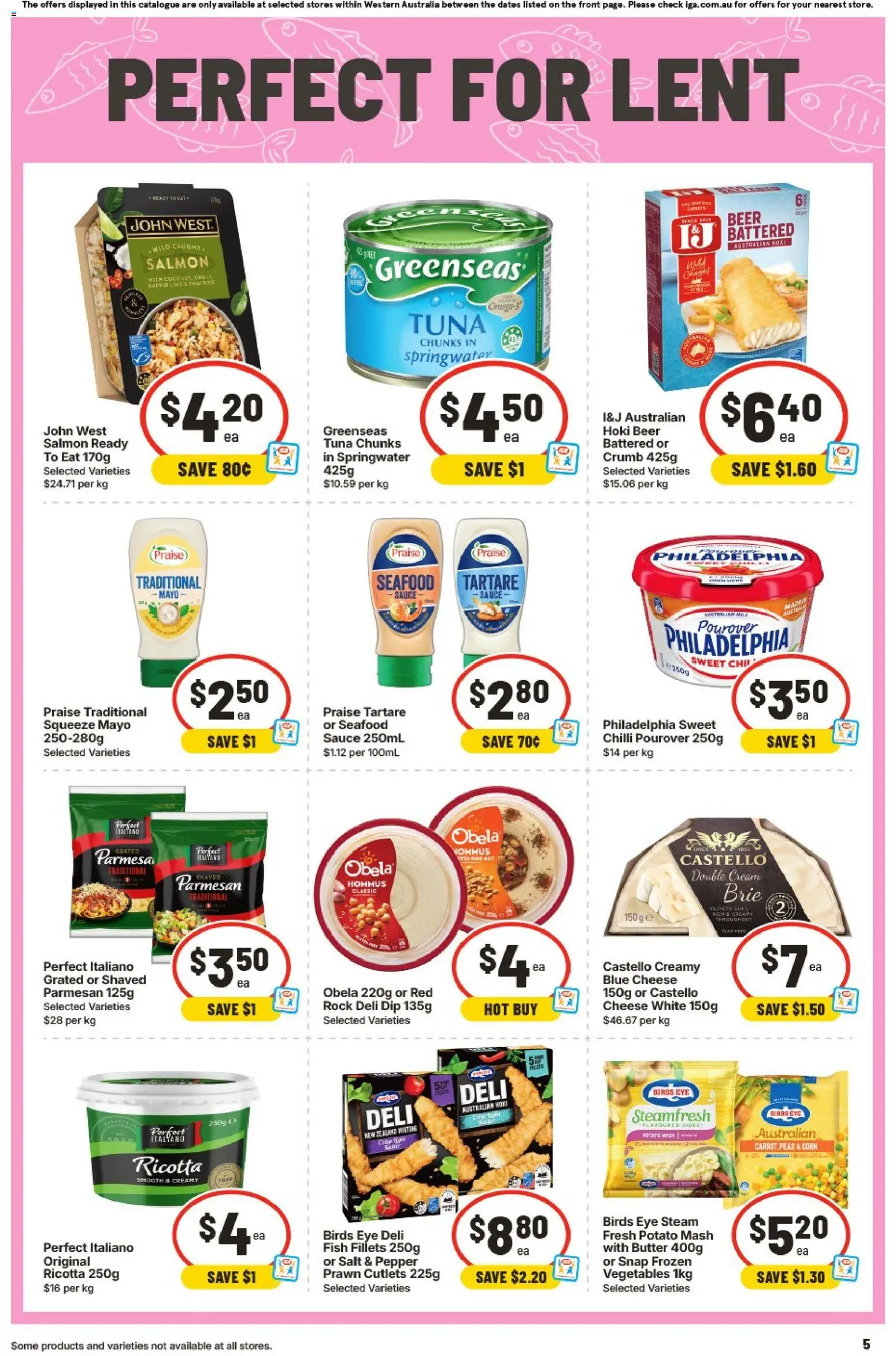 IGA catalogue - valid from 01.04.2026 | Page: 5 | Products: Cream, Salt, Seafood, Chilli
