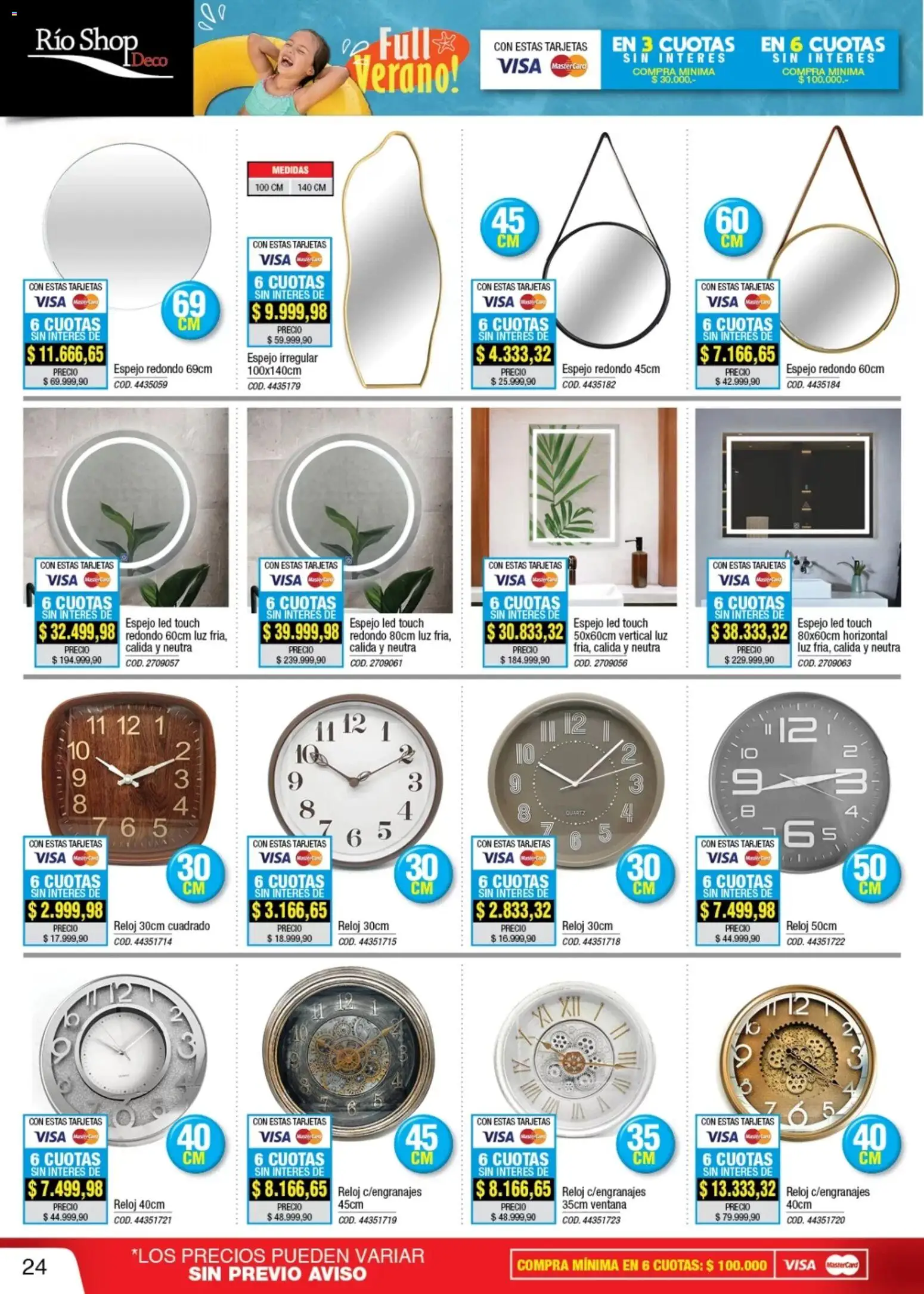 Río Shop Deco catálogo │ válido desde el 01.01.2026 | Página: 24 | Productos: Reloj, Espejo