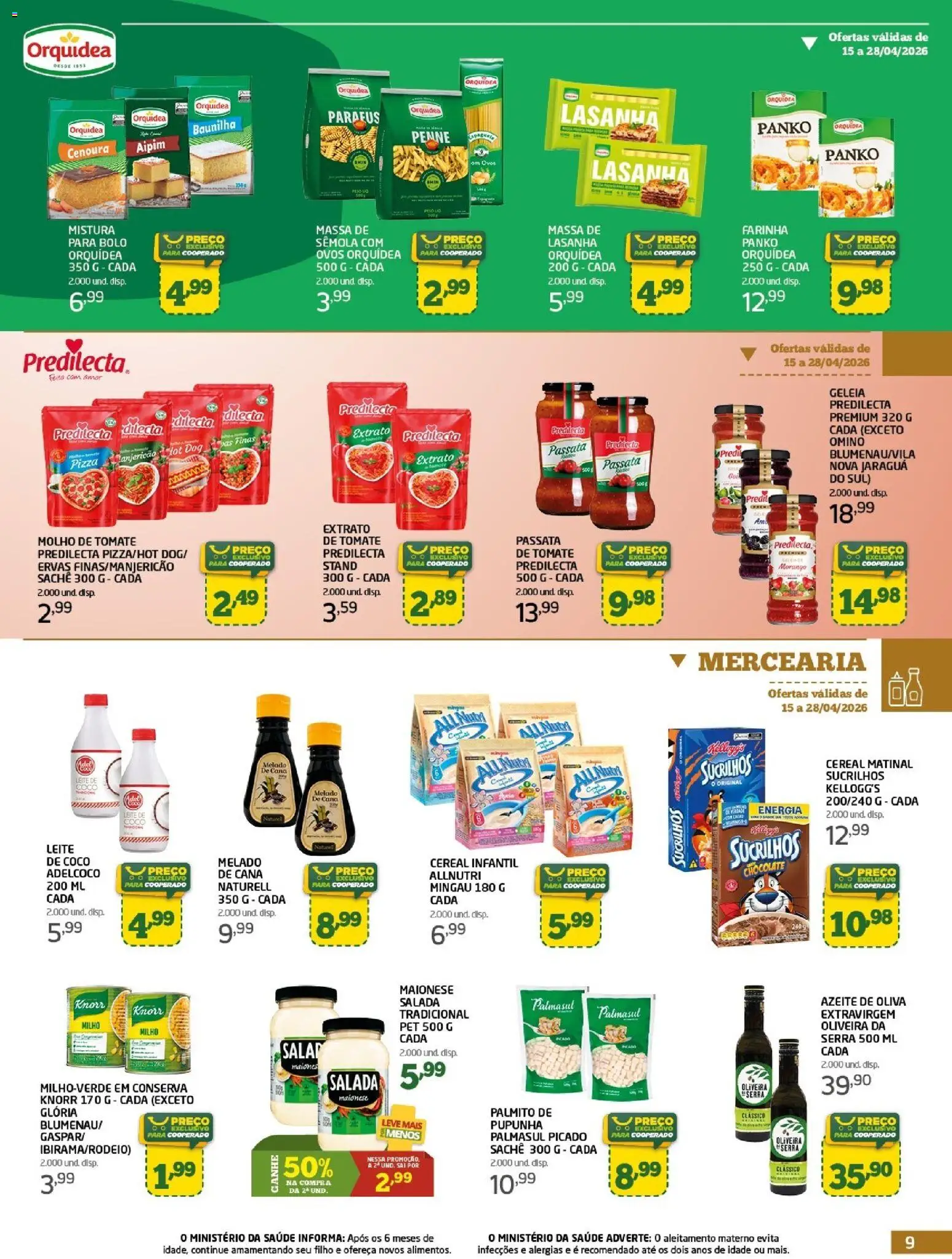 Cooper Folheto - válido de 15.04.2026 | Página: 9 | Produtos: Pupunha, Geleia, Bolo, Azeite