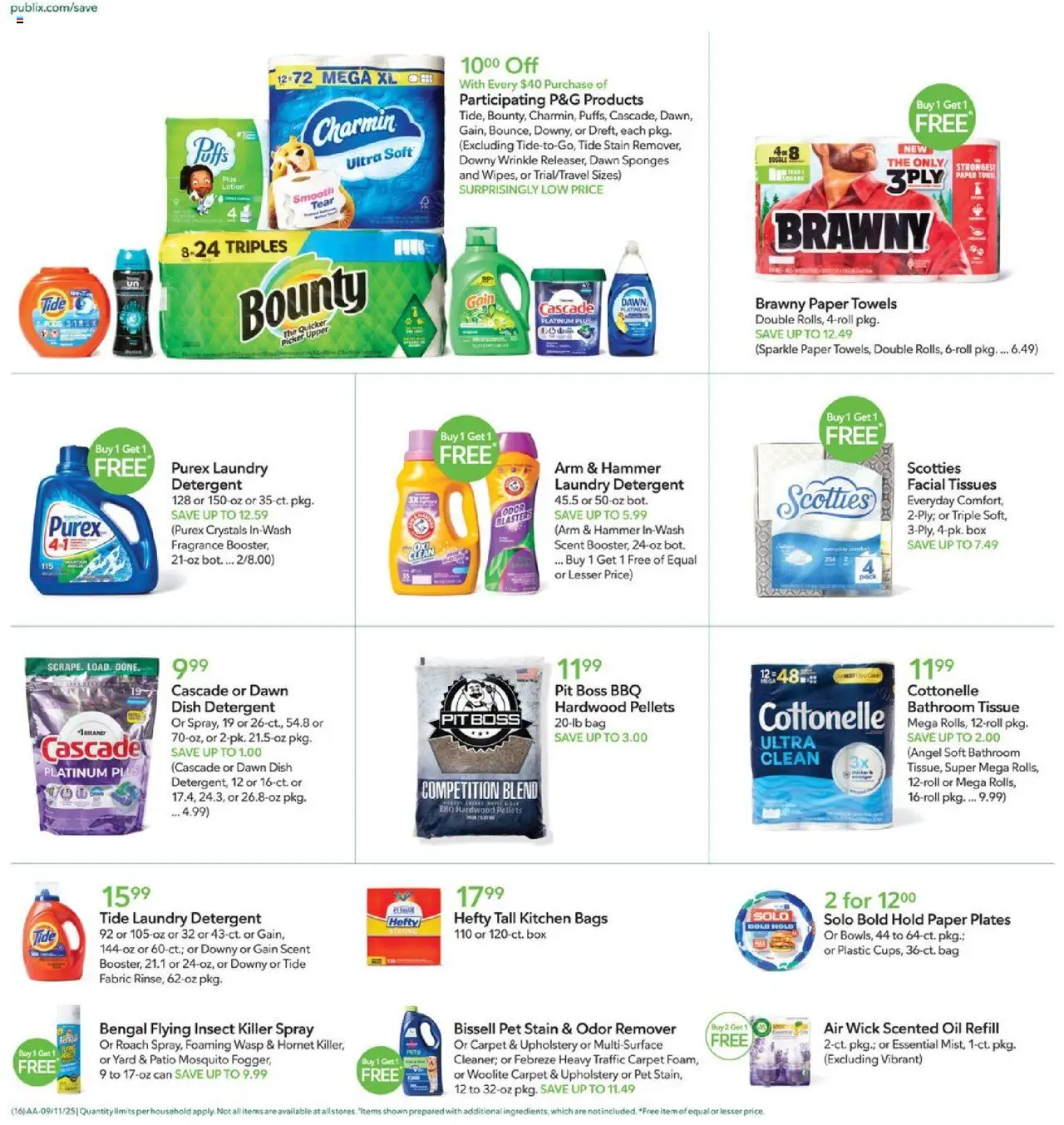 Publix Weekly Ad - valid from 10.09.2025 | Page: 16 | Products: Picker, Fragrance, Detergent, Bag