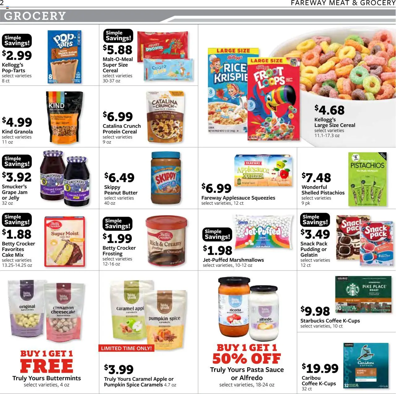 Fareway Weekly Ad - valid from 06.10.2025 | Page: 2 | Products: Butter, Coffee, Sauce, Cheesecake