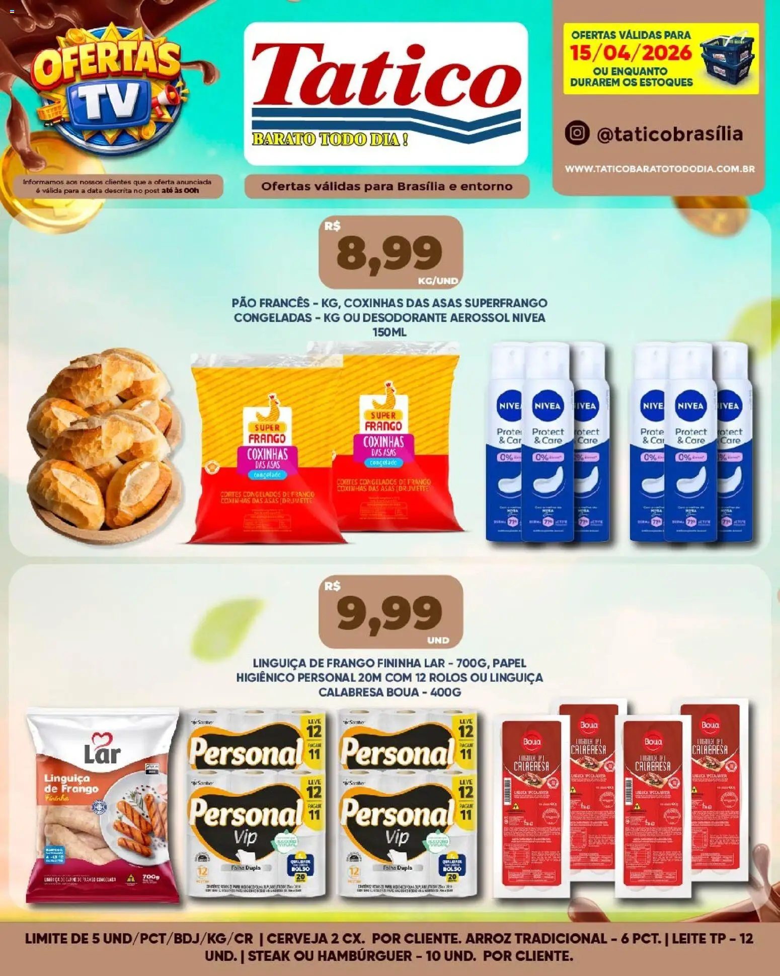 Tatico Folheto - válido de 16.04.2026 | Página: 35 | Produtos: Linguiça, Pão, Frango, Papel higiênico