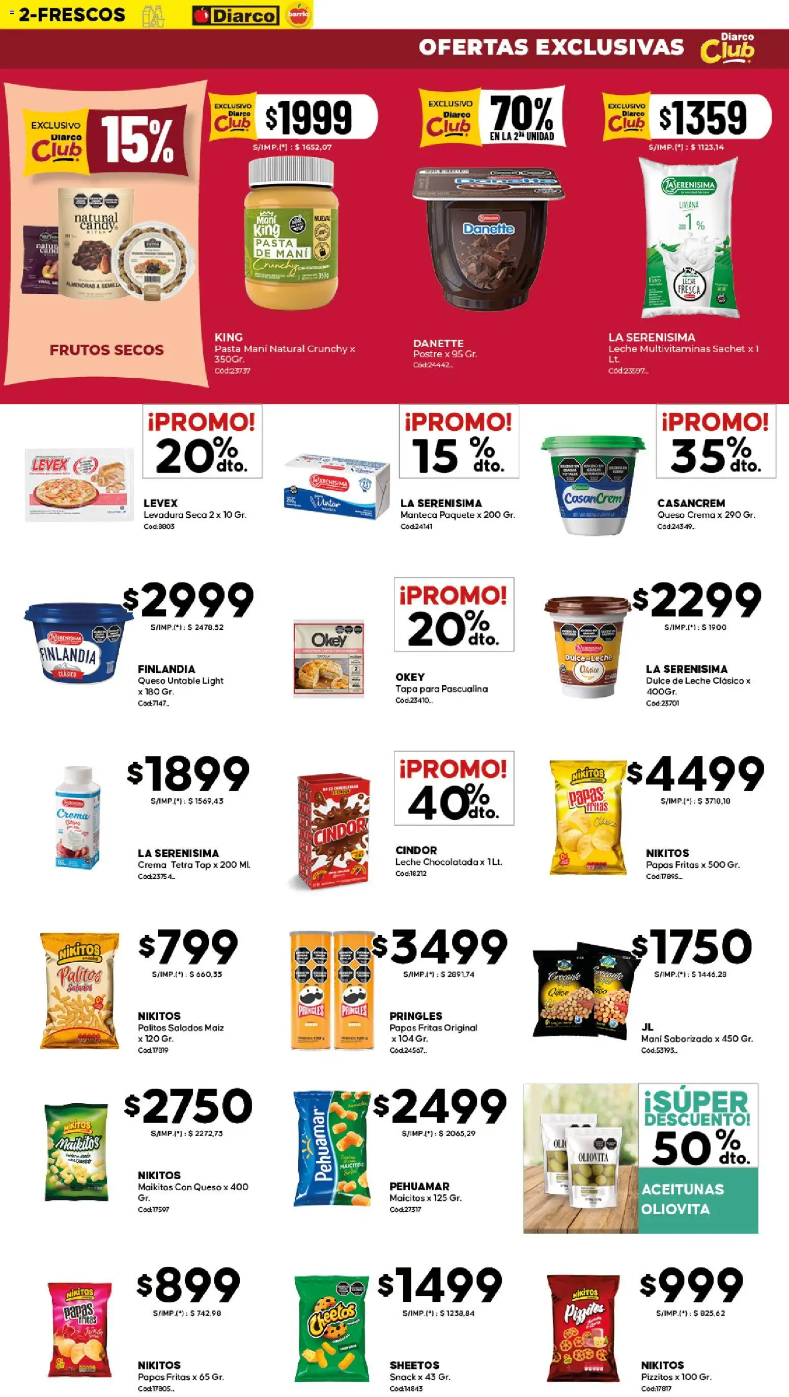 Diarco - Ofertas Diarco Barrio │ válido desde el 10.11.2025 | Página: 2 | Productos: Top, Manteca, Chocolatada, Papas fritas