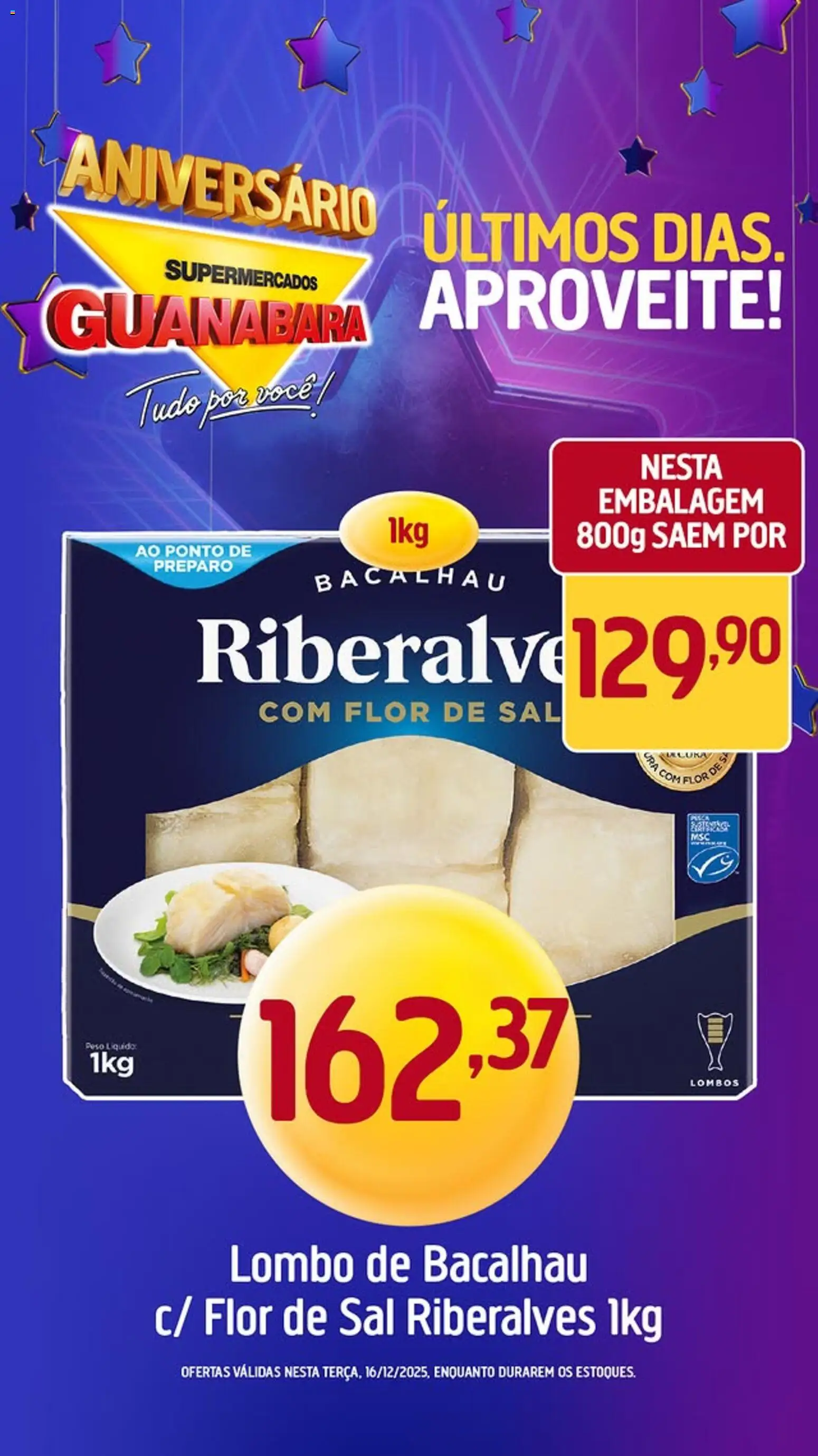 Supermercados Guanabara Folheto - válido de 16.12.2025 | Página: 8 | Produtos: Bacalhau, Lombo, Sal