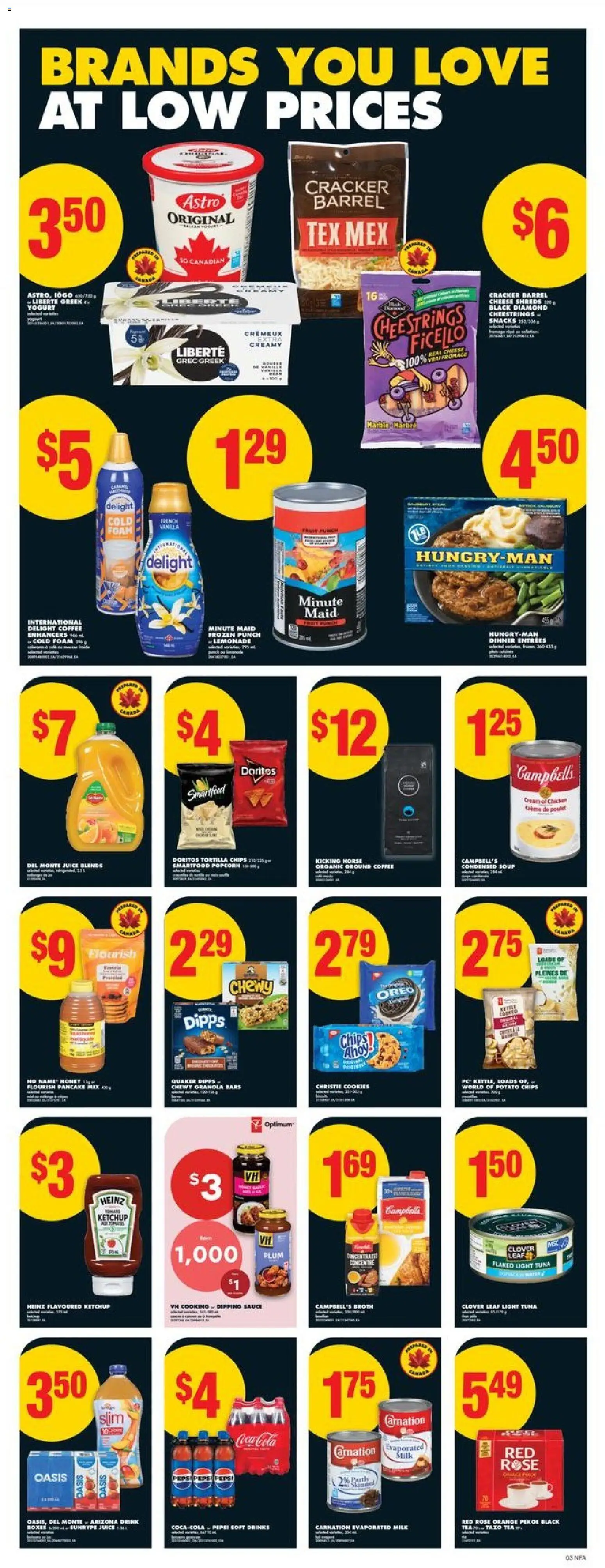 No Frills flyer valid from 29.01.2026 | Page: 3 | Products: Ketchup, Milk, Coffee, Juice