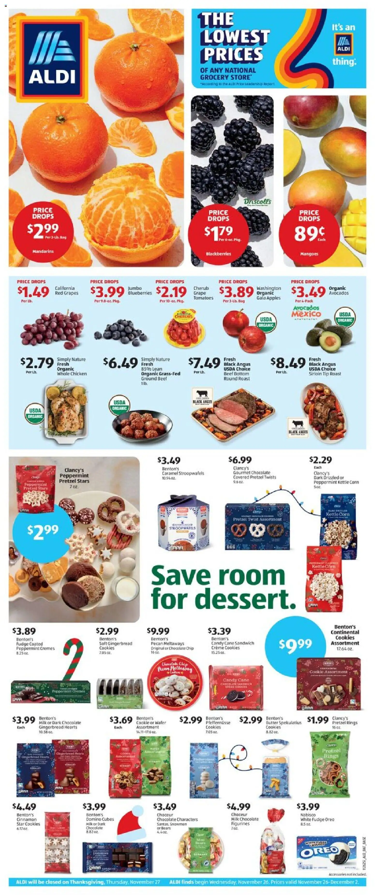 Aldi Weekly Ad - valid from 26.11.2025 | Page: 1 | Products: Chocolate, Apples, Tomatoes, Cookies