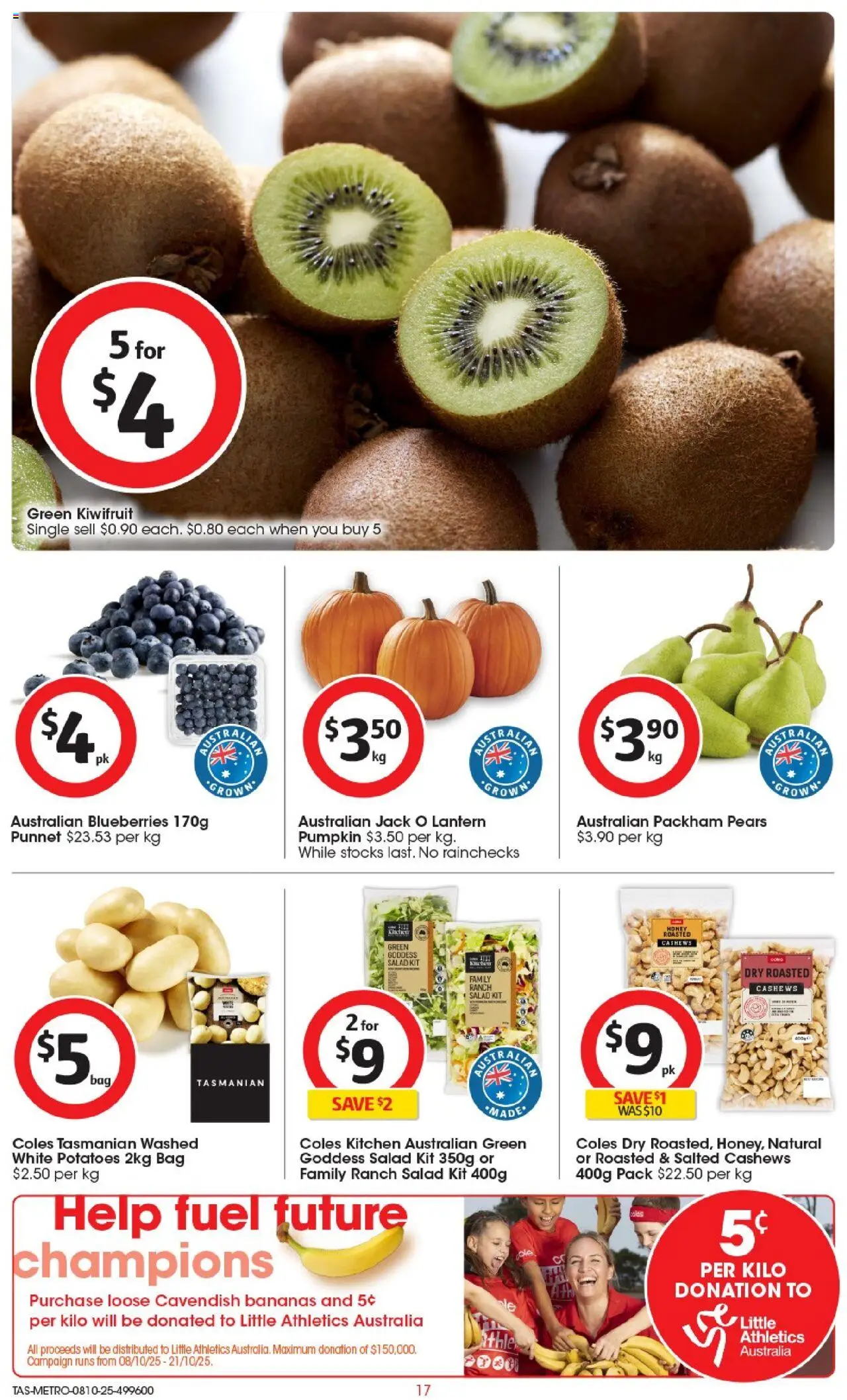 Coles catalogue - valid from 08.10.2025 | Page: 17 | Products: Honey, Kiwifruit, Pumpkin, Blueberries