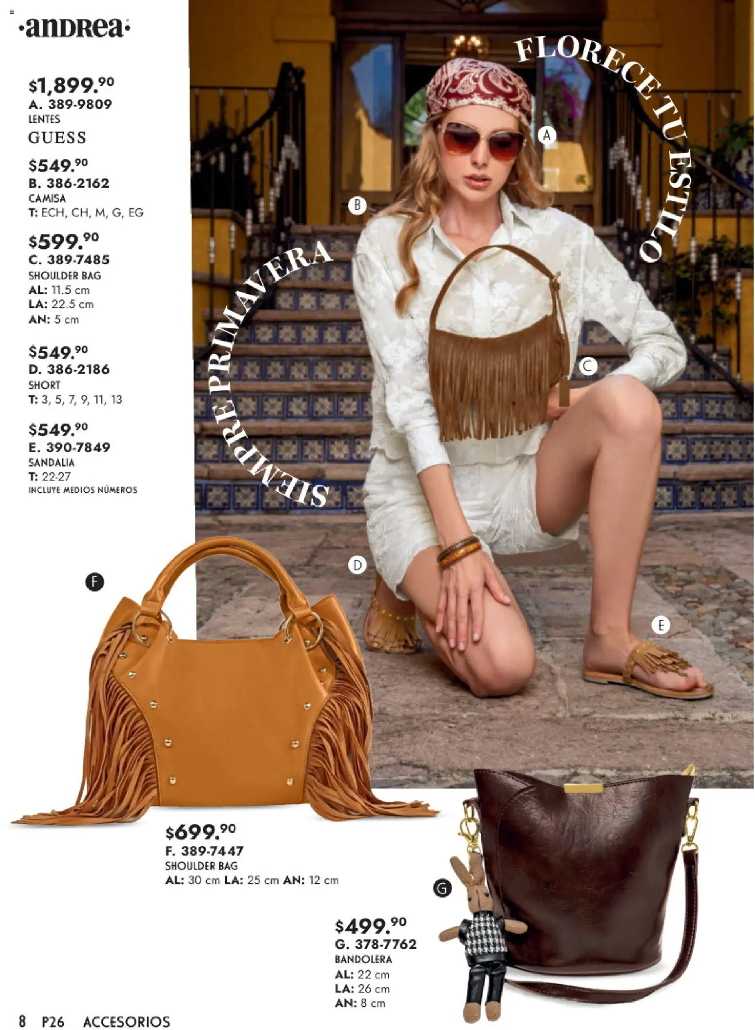 Nuevas ofertas de Andrea válidas en toda la República Mexicana desde el 25.01.2026. ¡Encuentra las mejores ofertas en Andrea catálogo Primavera! | Página: 8 | Productos: Lentes, Camisa, Short